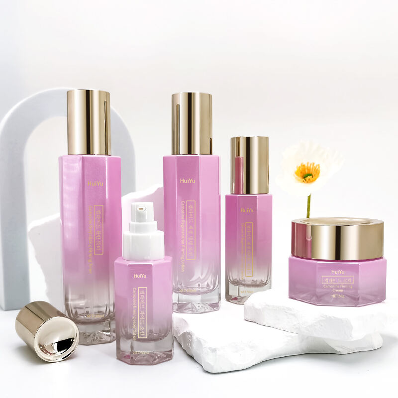 Benutzerdefinierte leere kosmetische Lotion Toner-Pumpenflasche und Cremedose HY-2416