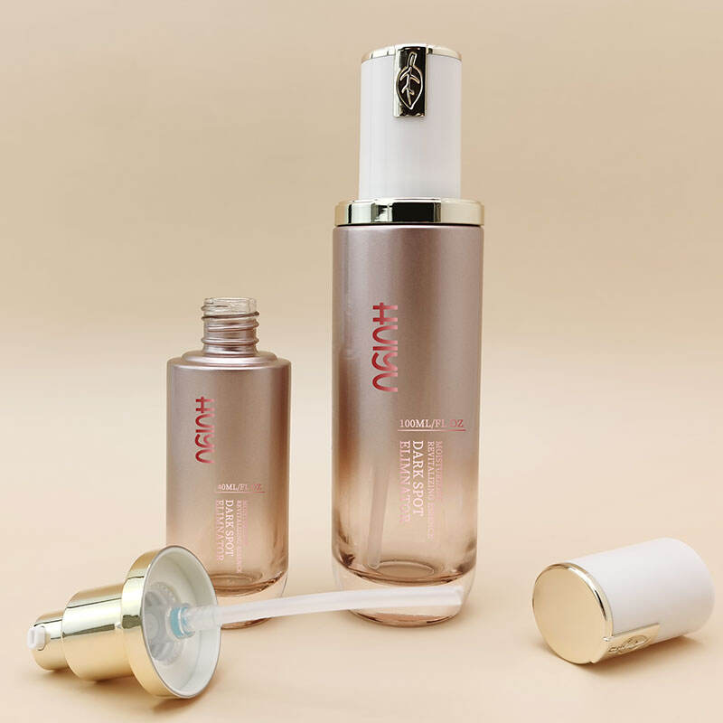 goldene Kosmetikverpackung Toner Lotion Flasche Glas Pflegeflaschen Set HY-2307