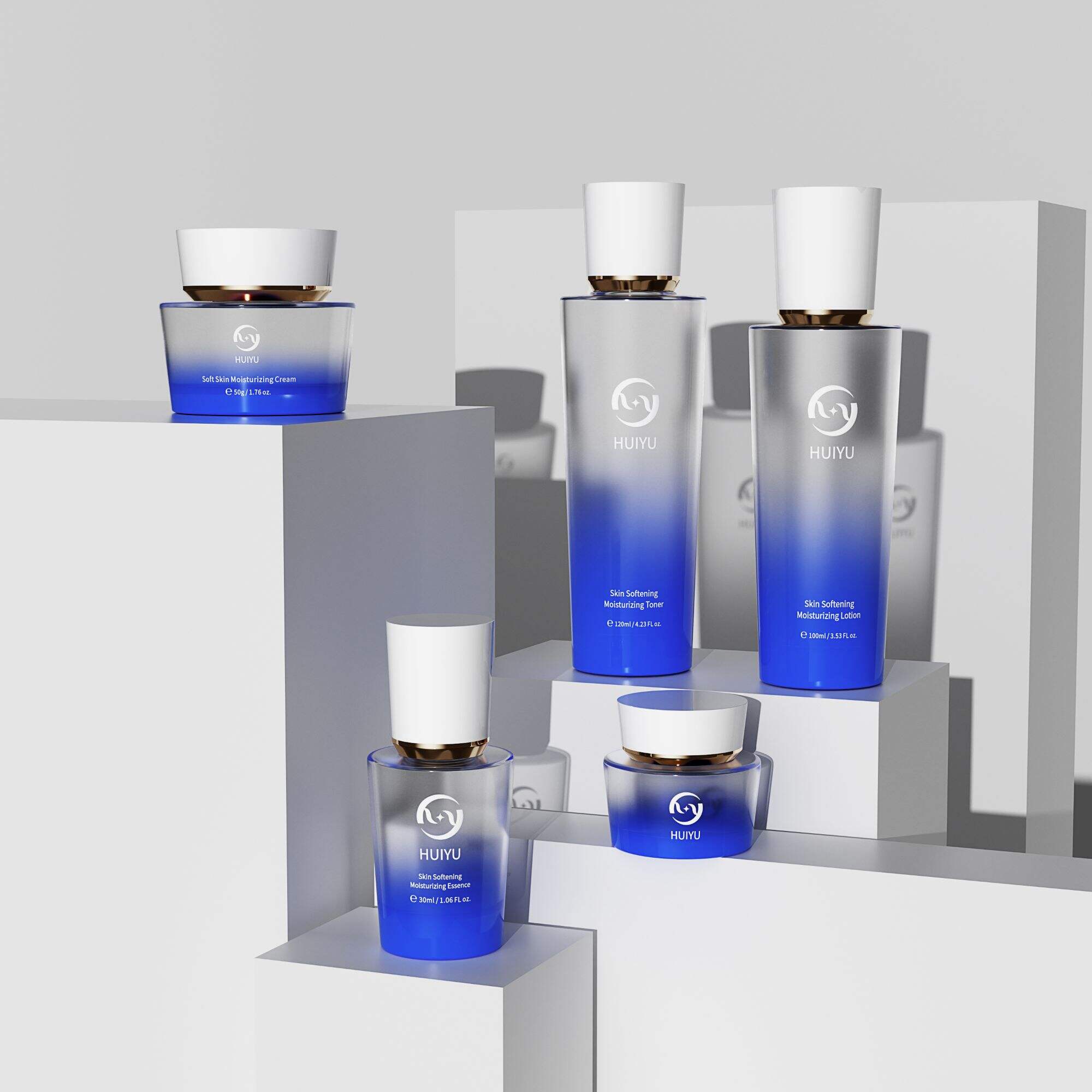 Kosmetik maßgeschneiderte Verpackung Hautpflegeöl Glasflaschen Set HY-2361