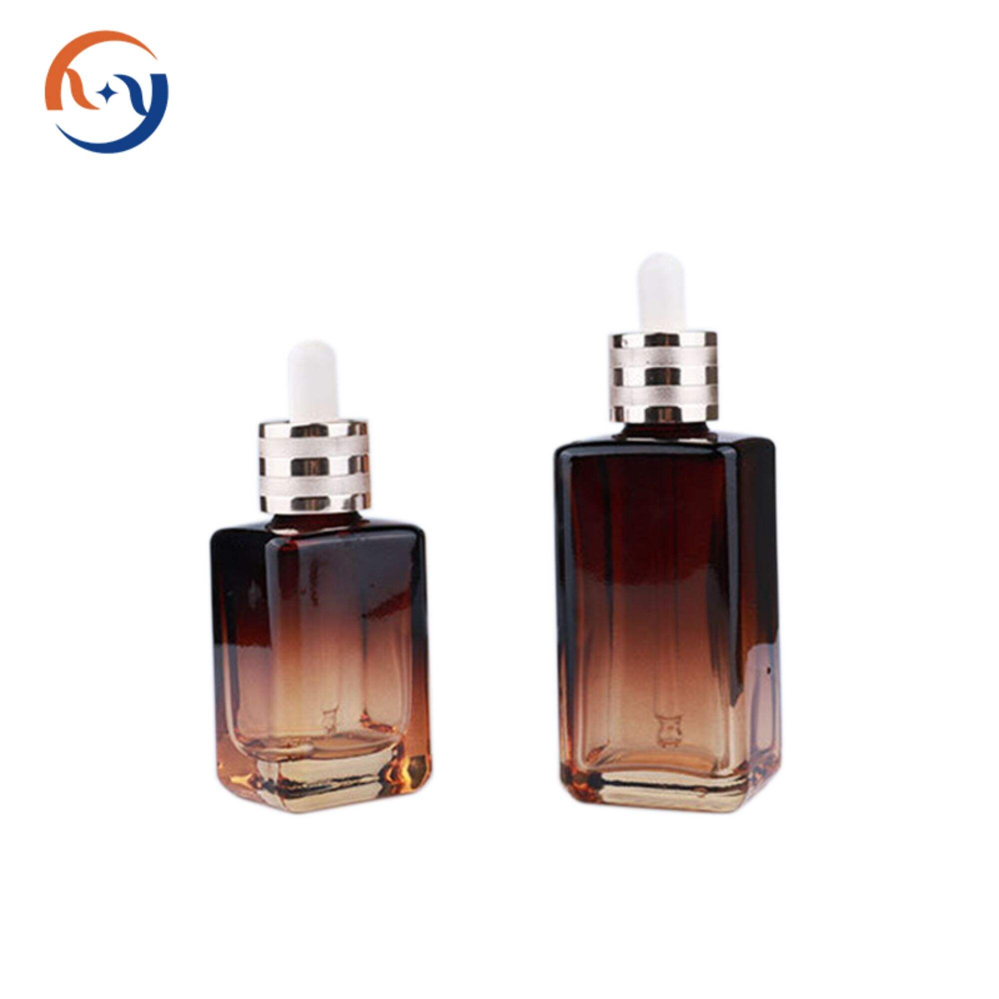 30ml 50ml Rechteckige Amber-Braune Glas-Tropfenflasche für ätherische Öle HY-466