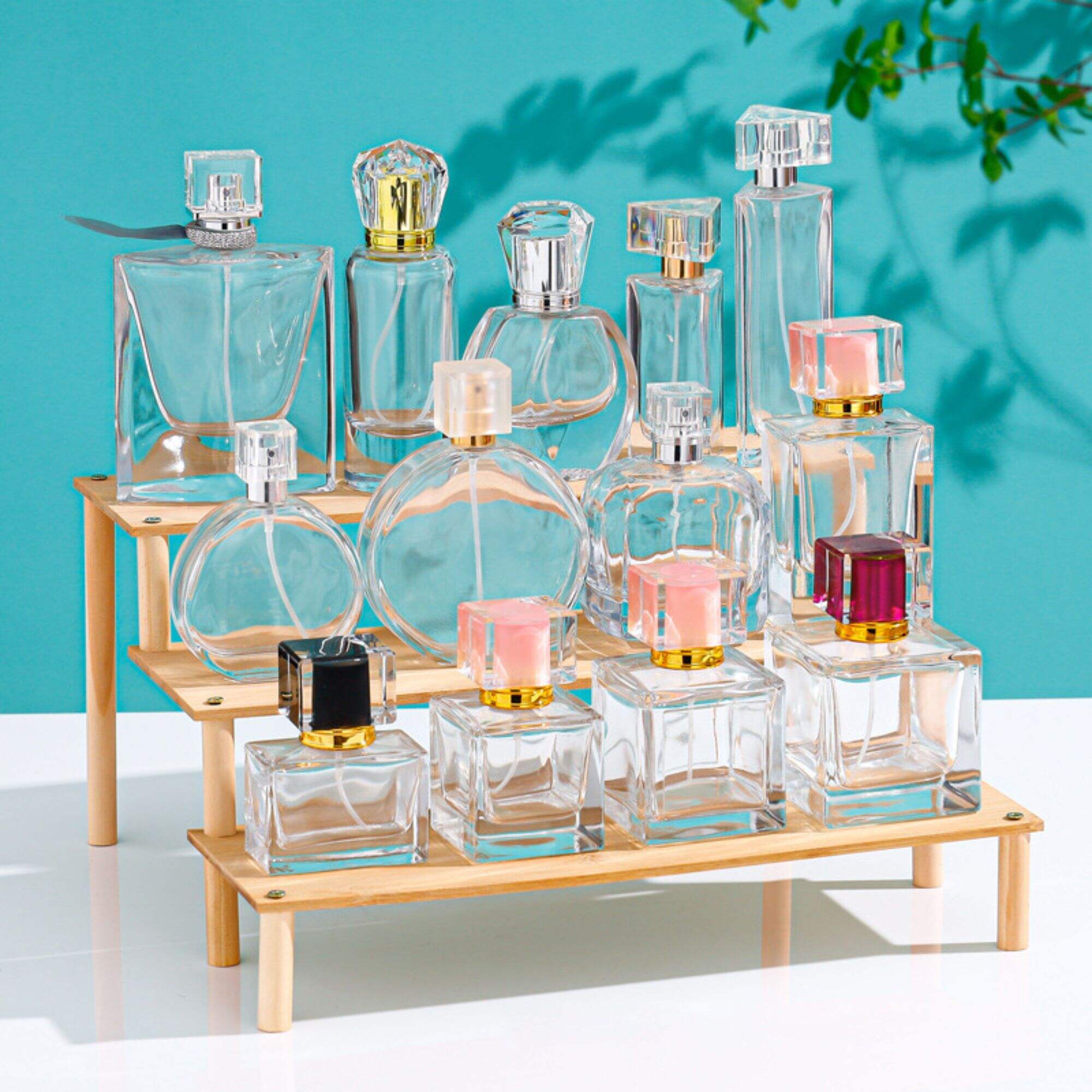 Auffüllbare Flasche Luxusglas Quadratisch und Kreisförmige Verpackungsauswahl HY-210