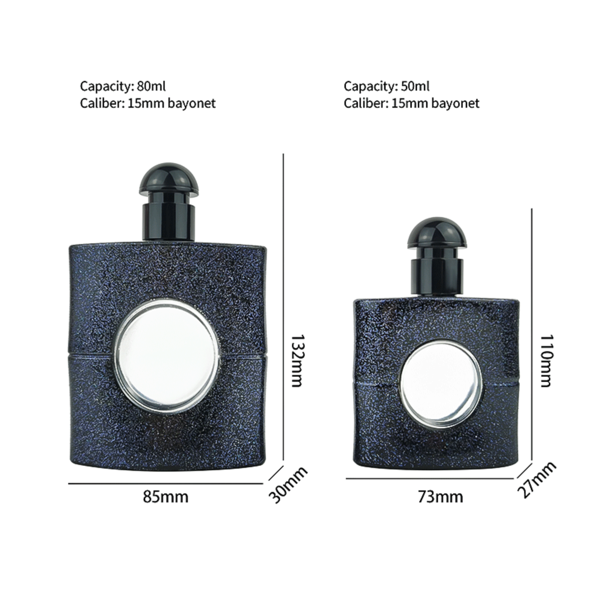 Elegante Glas Parfümflasche Kosmetik Leere Quadratische Flaschen HY-P311