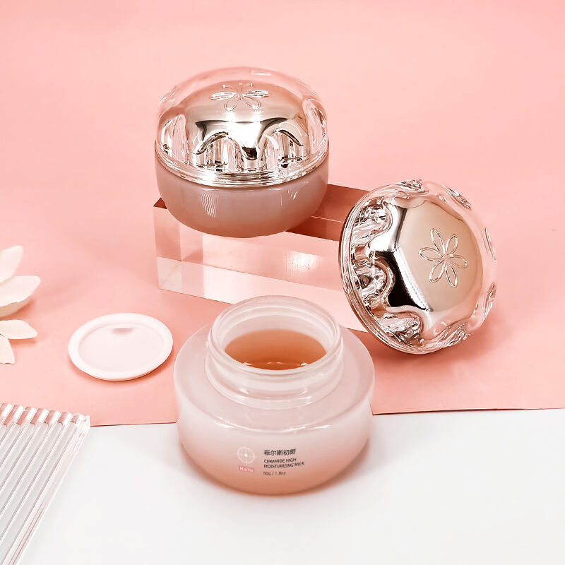 Rosa Blumen-Hautpflege-Set mit Gradientenglasflasche HY-2421