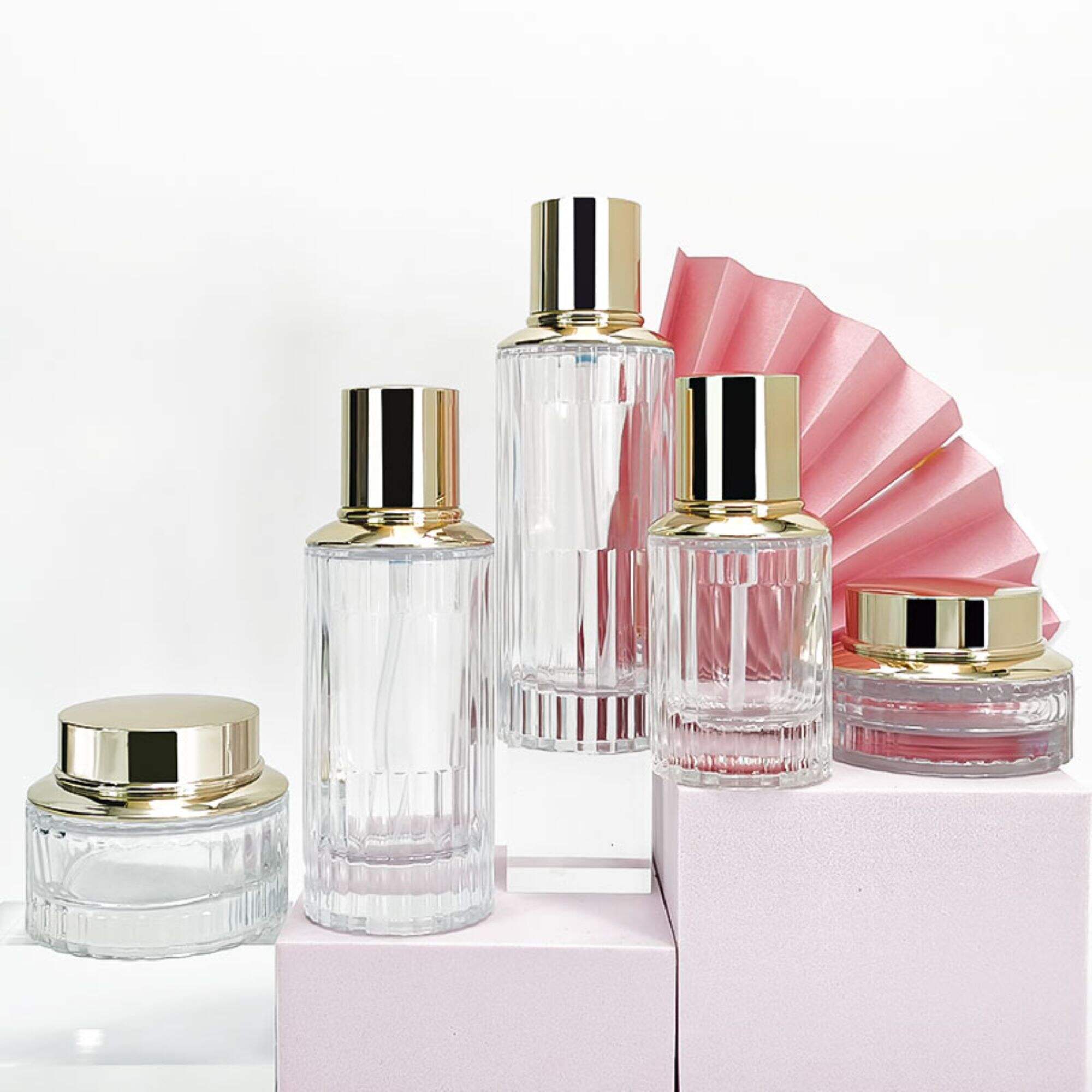 Hot selling product emulsion bottle face cream jar cosmetic set HY-2395