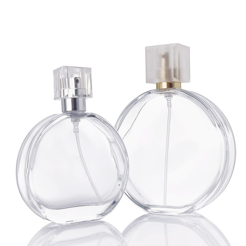 Einfacher Stil Transparente runde Parfümflasche HY-191