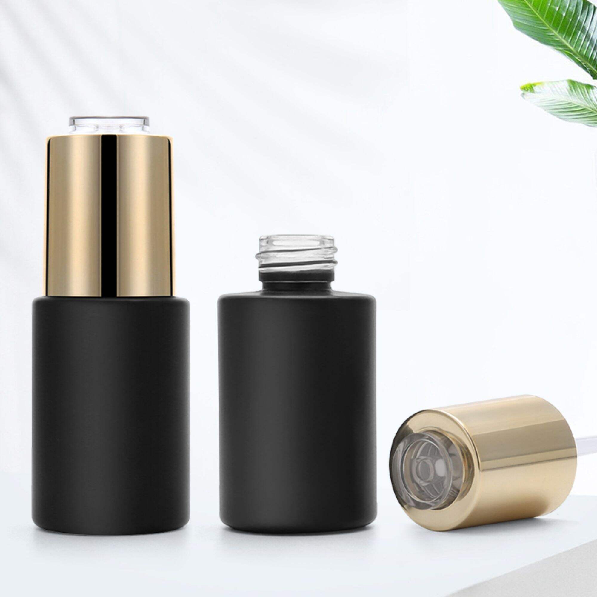 Gold-silberner Deckel Glas Kosmetik-Serumflasche HY-139