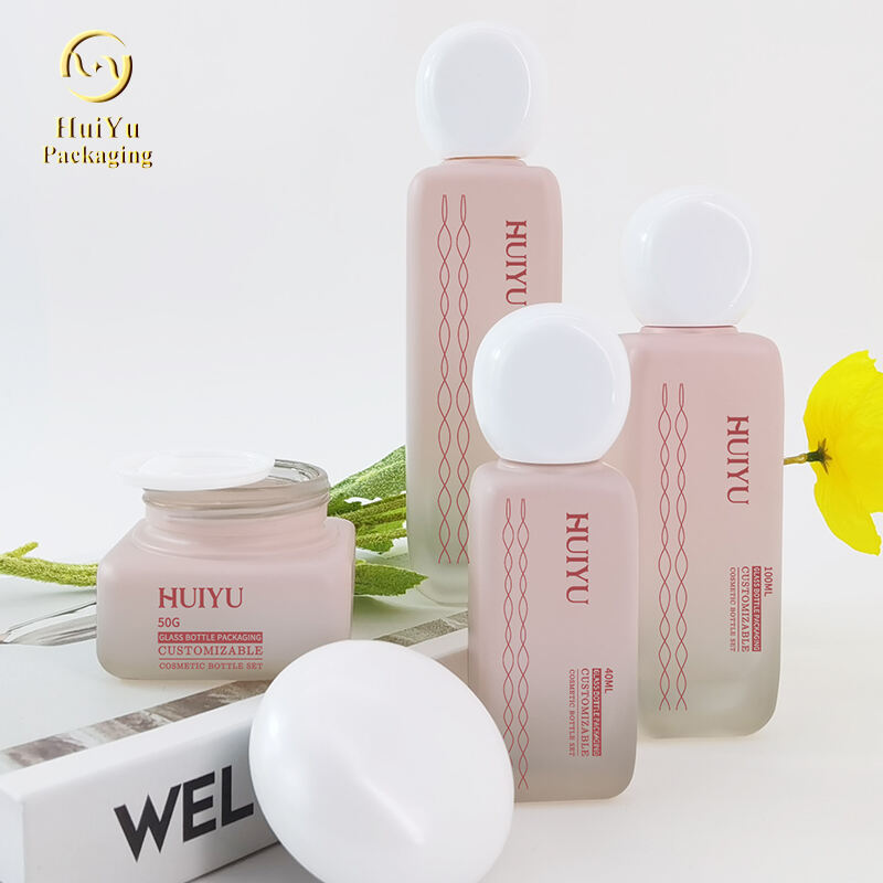 Neuheiten in Rosa mit flachem Kopf Pflegesatz Gesichtscreme Dose HY-2401