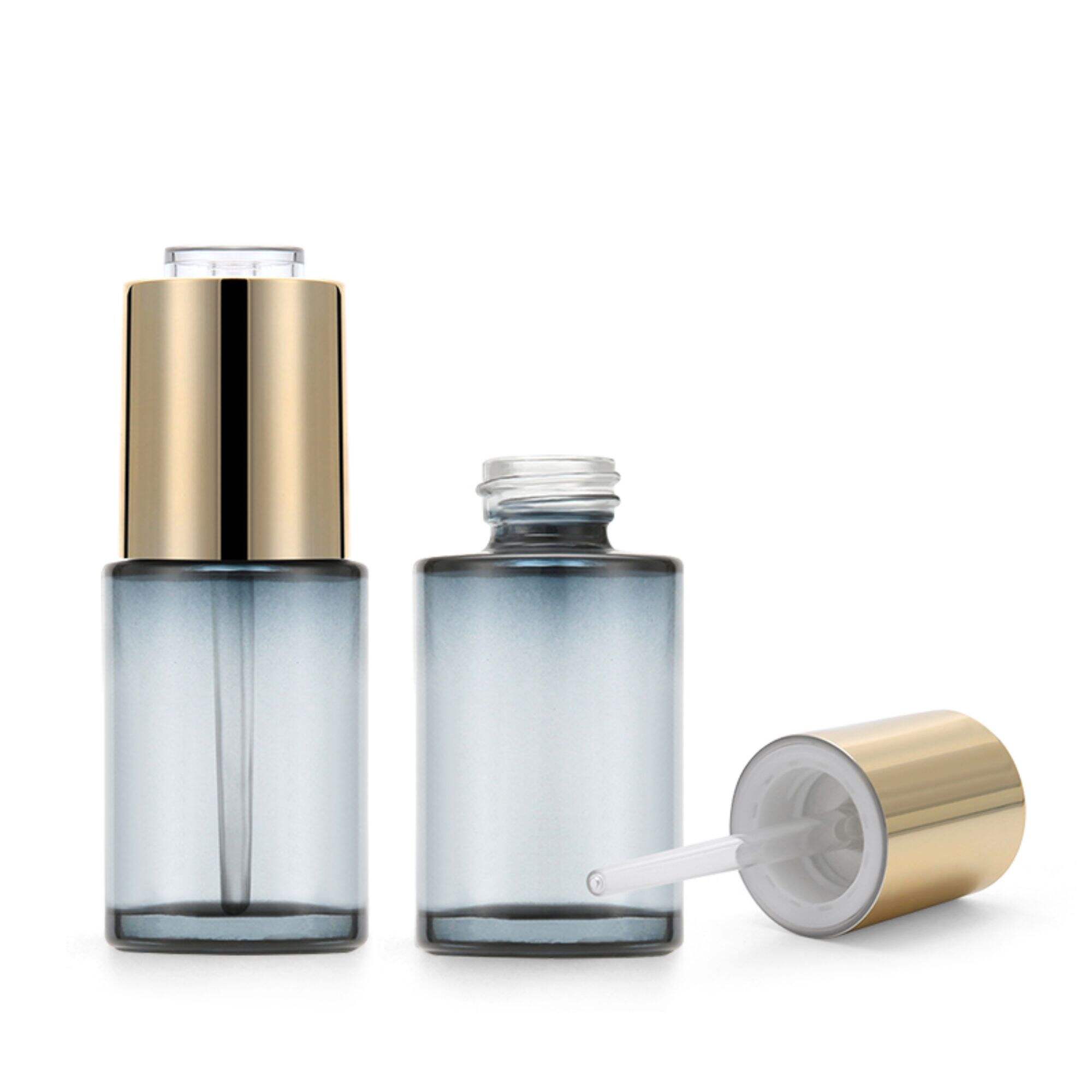 Gold-silberner Deckel Glas Kosmetik-Serumflasche HY-139