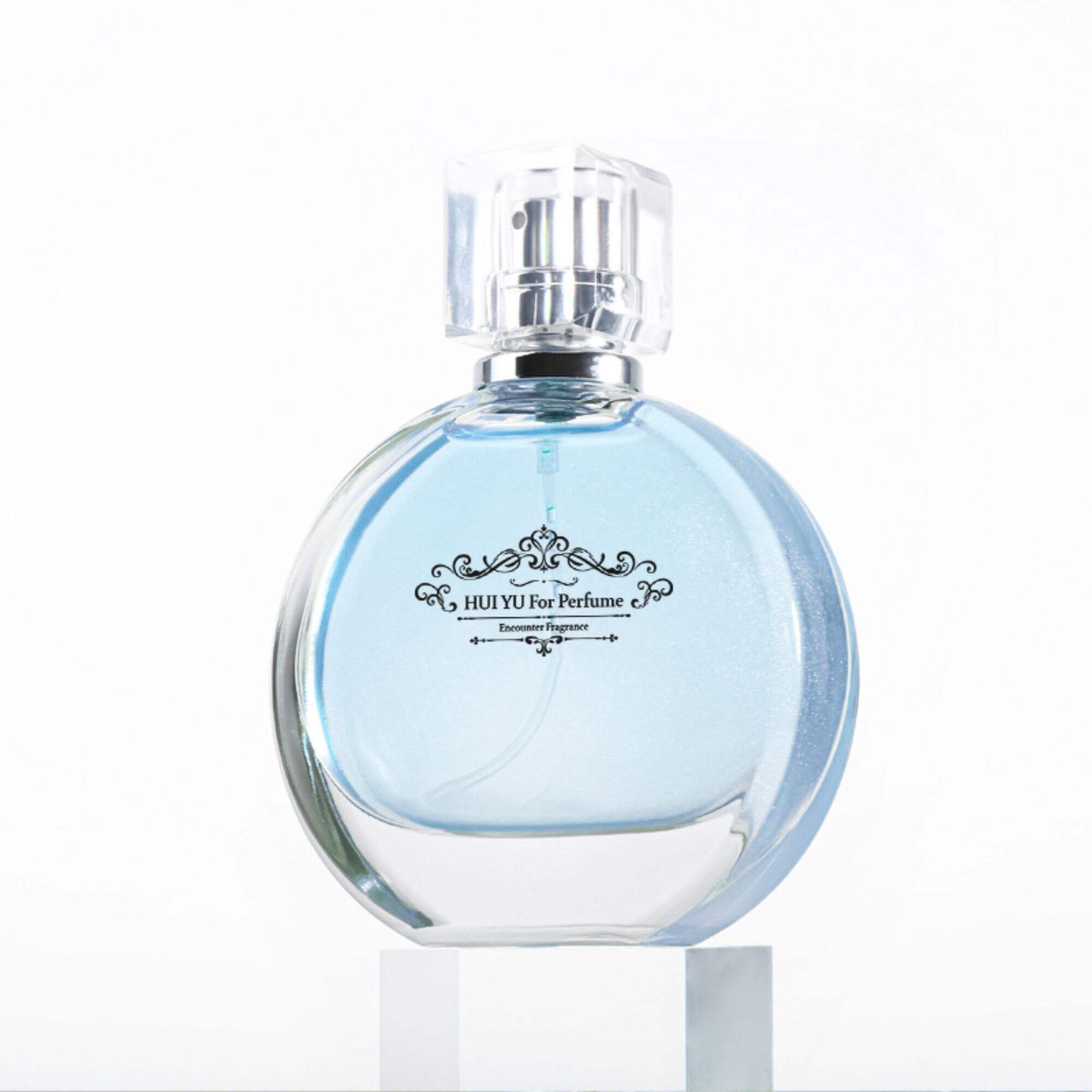 Auffüllbarer Parfümsprayflakon 50ml runder Parfümflakon dickbodig verpackt HY-223