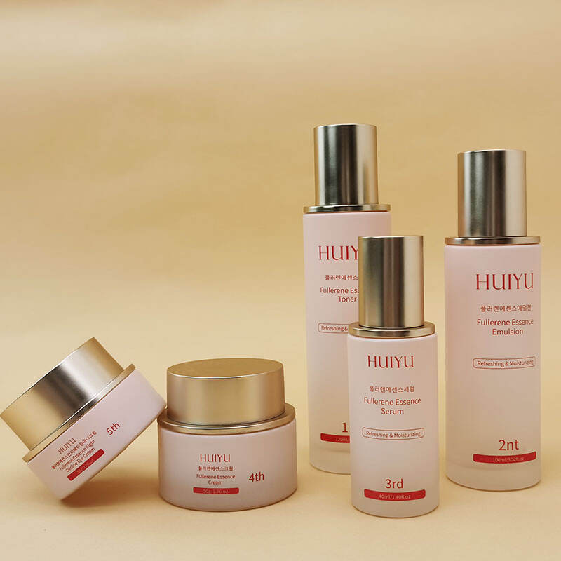 Pink Empty Frosted Skincare Glass Jar Cosmetic Packaging HY-2397