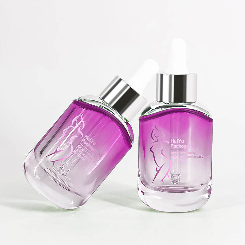 Clear Serum Glass Empty Dropper Essential Oil Bottle Cosmetic Packaging HY-1815