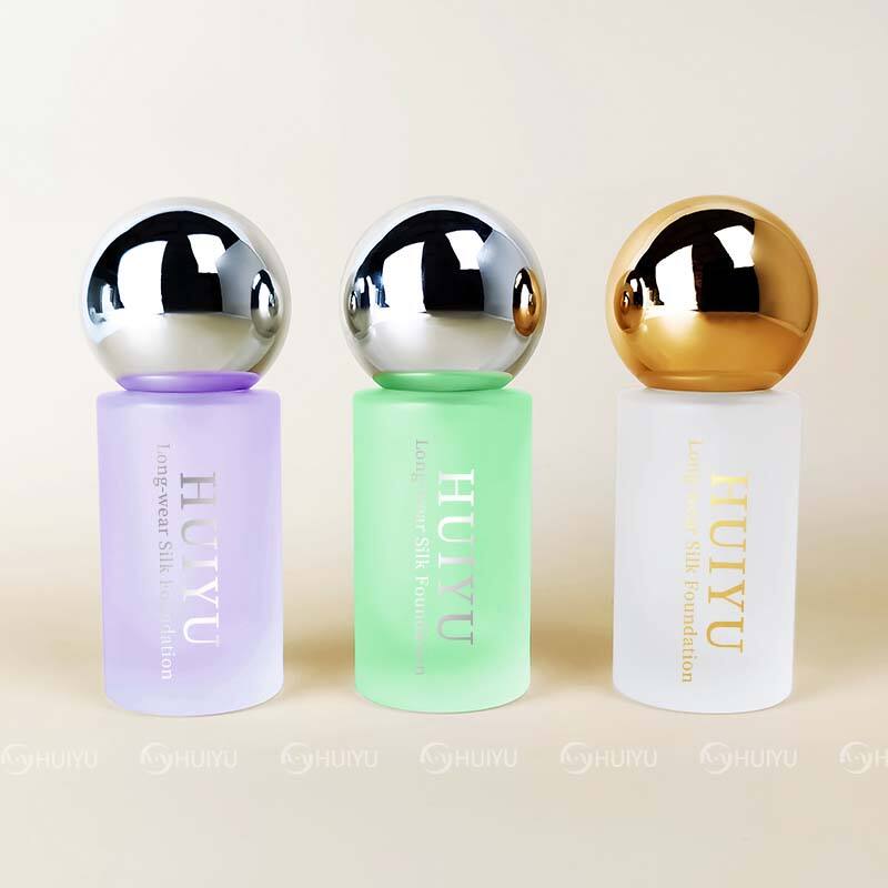 Empty 30ml Frosted Round Foundation Lotion Bottle With Ball Cover HY-1852