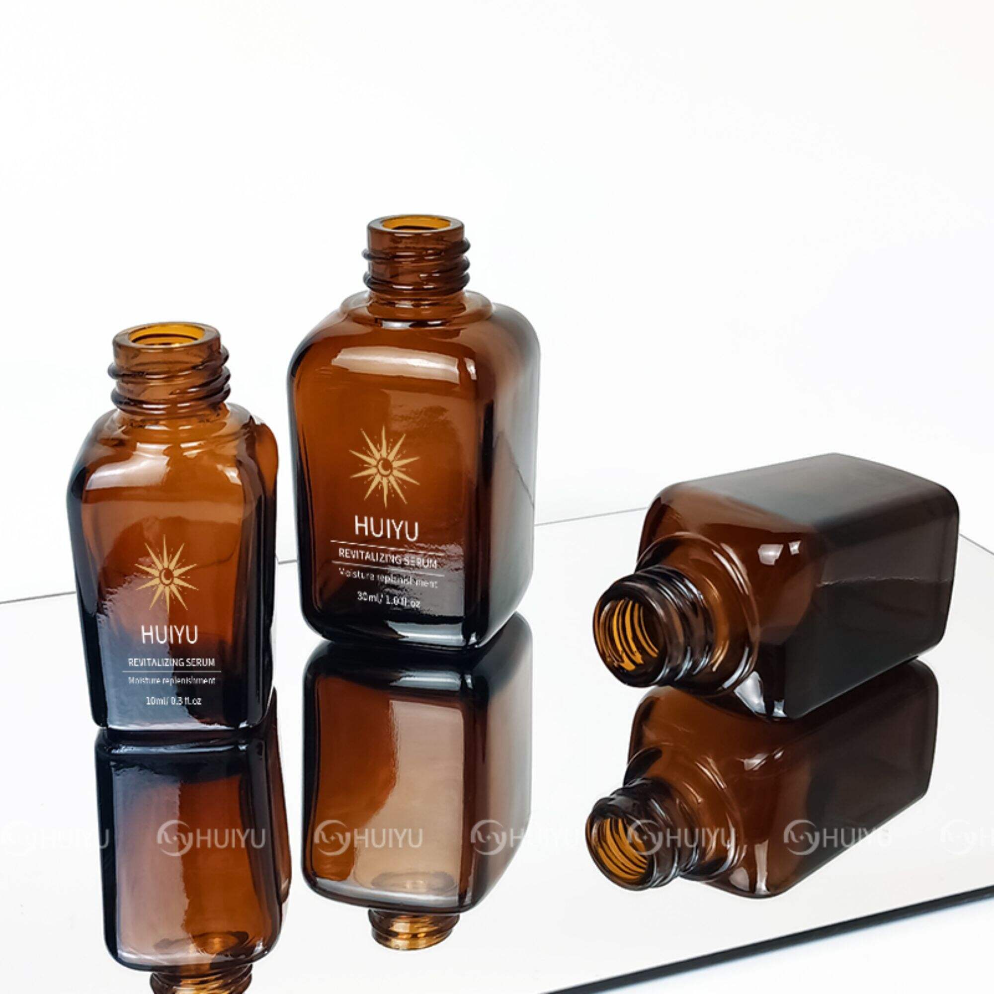 Essenzölflasche quadratisch klassisch braun leere Glasflasche HY-1856