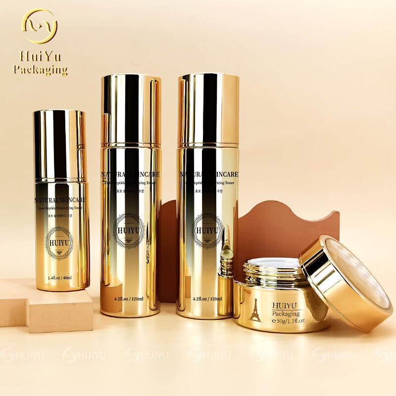 Luxus-Elektroplattierung Silber Gold Essentielloser Serum Glasflasche HY-2405