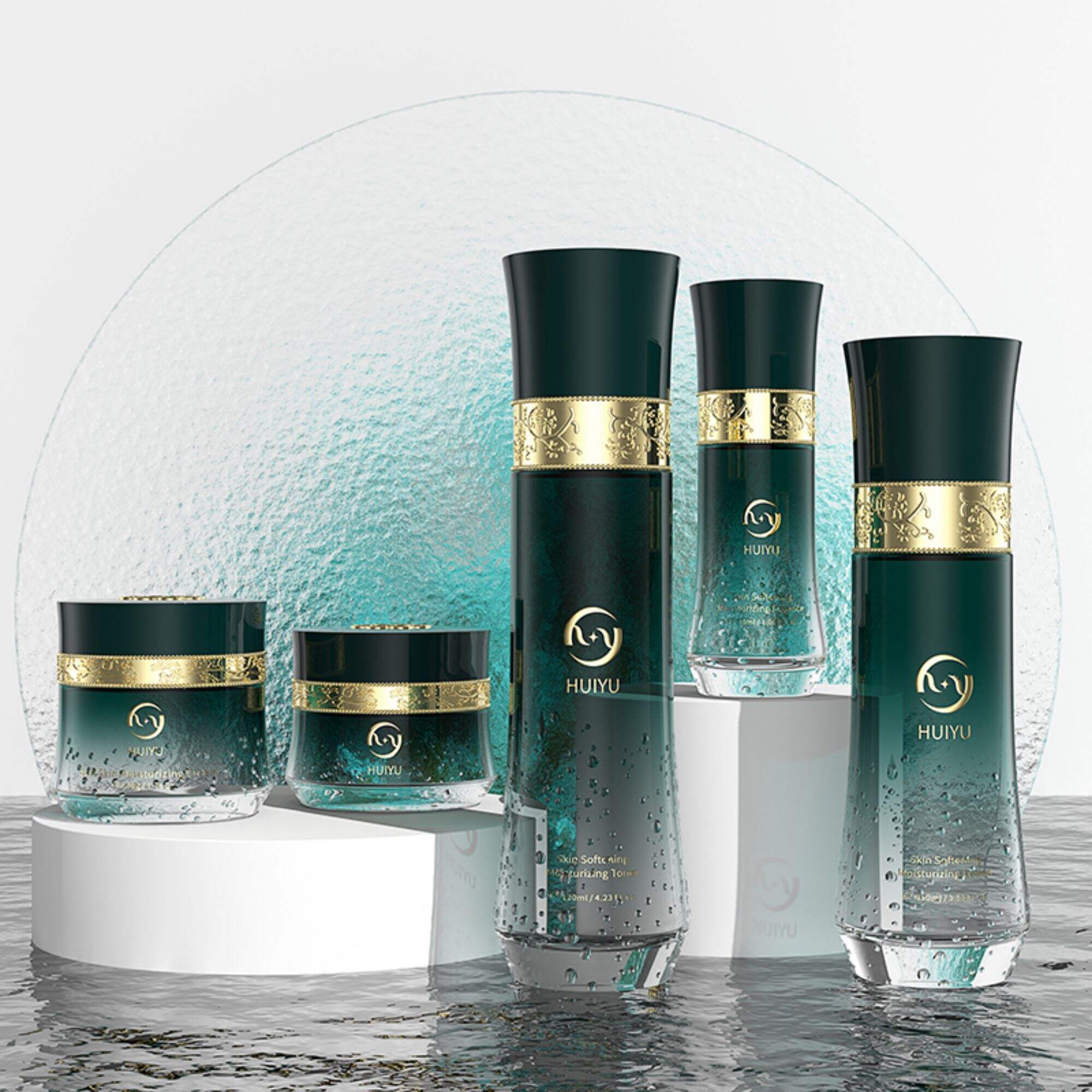 Neue Kollektion Luxusdekoration Glasdesign Dose Set HY-2304