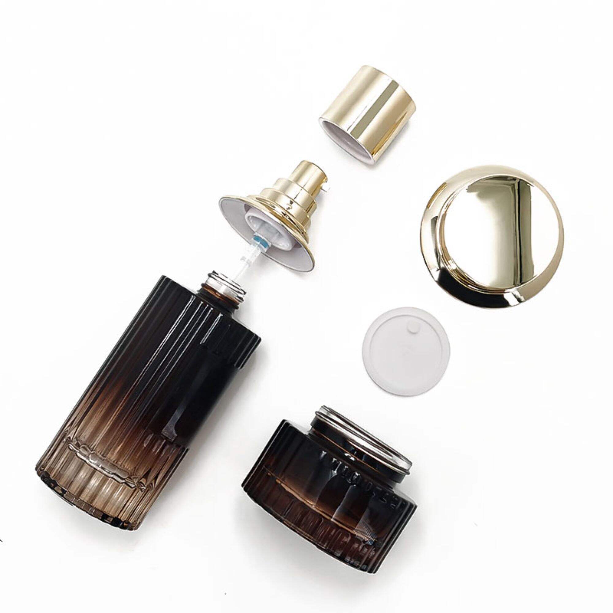 Hot selling product emulsion bottle face cream jar cosmetic set HY-2395