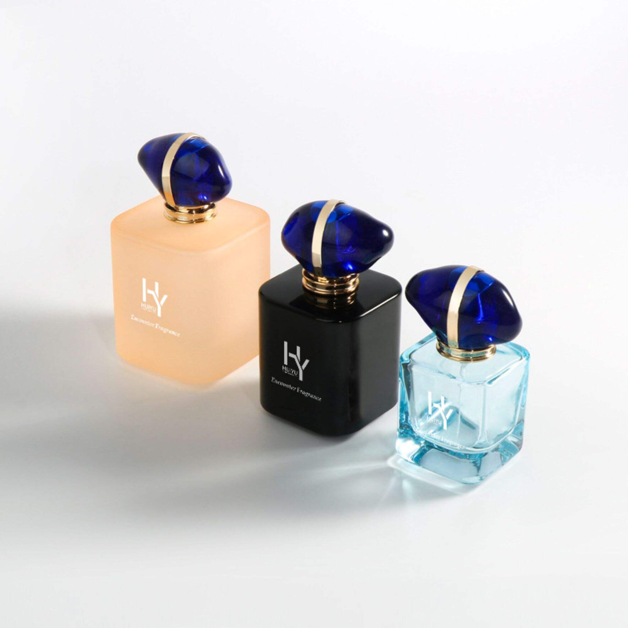 parfümglasflaschenlieferant Quadratisch benutzerdefinierte Duftflasche HY-200