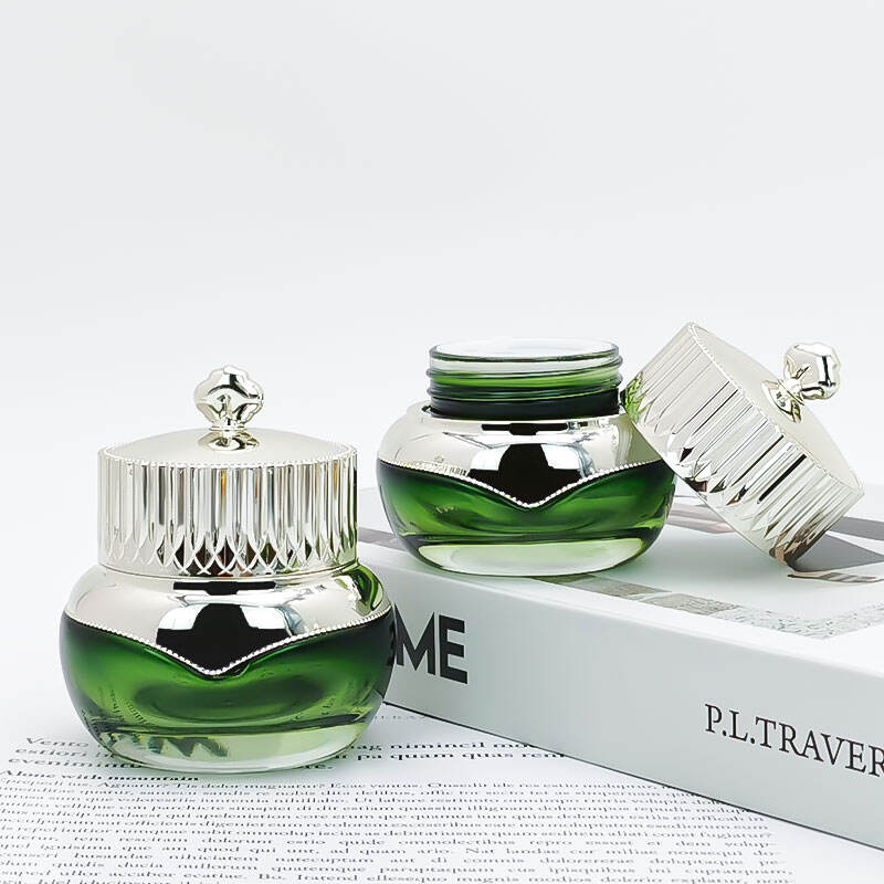 Benutzerdefinierte Make-up-Flasche Dunkelgrün Gradient Set Glasflasche HY-2402