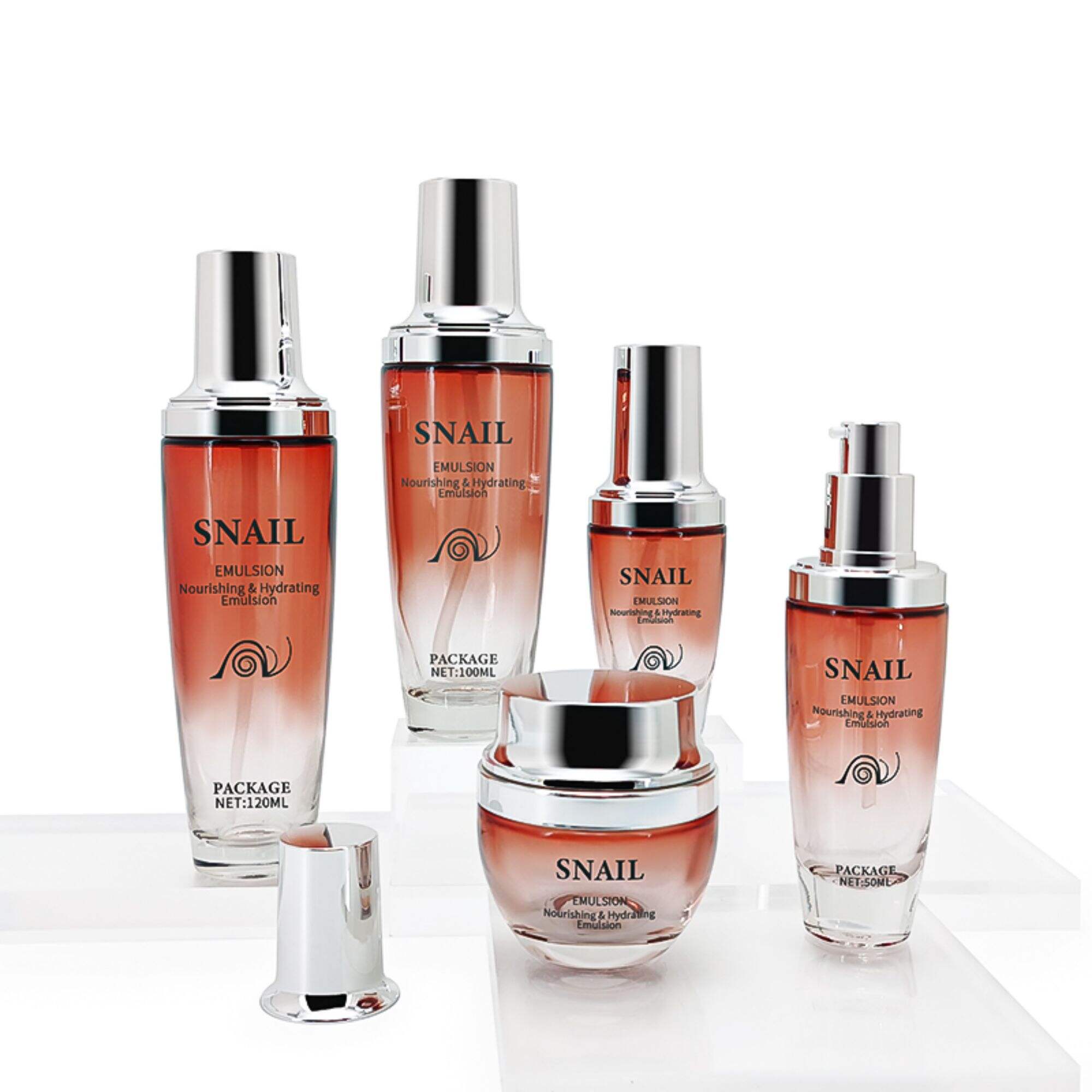 Customized Cosmetic glass Lotion Pump Bottle HY-2311