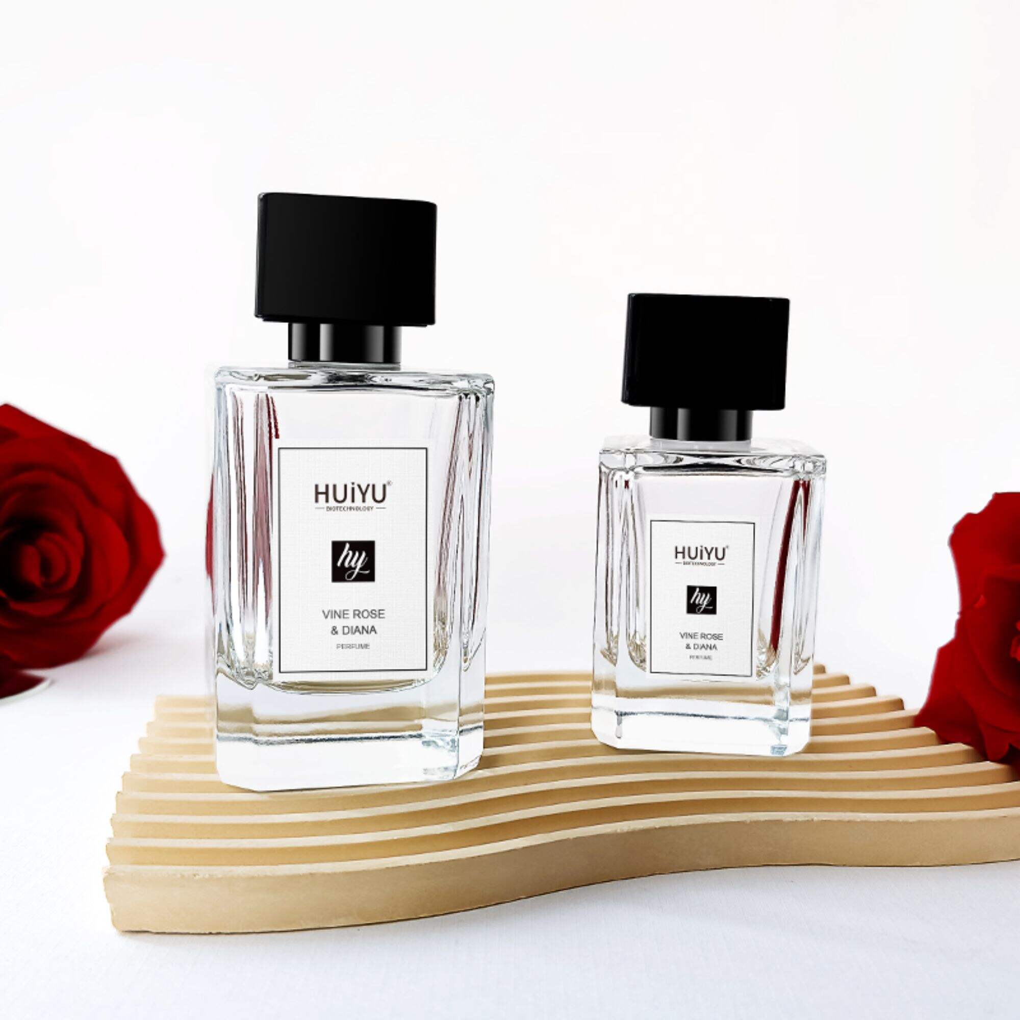 Luxury 50ml Quadratische nachfüllbare Klare Glas Parfumflasche HY-P316