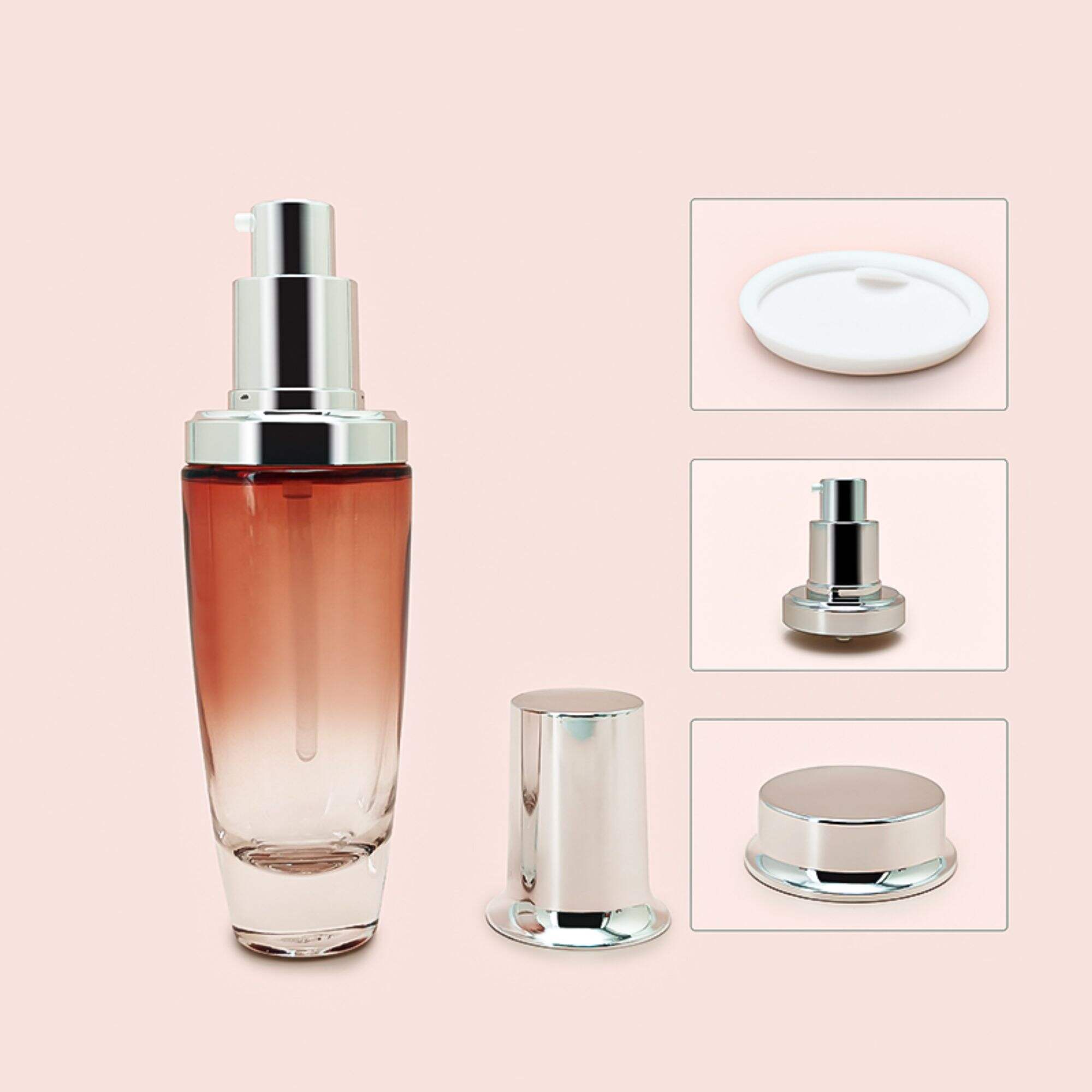 Customized Cosmetic glass Lotion Pump Bottle HY-2311