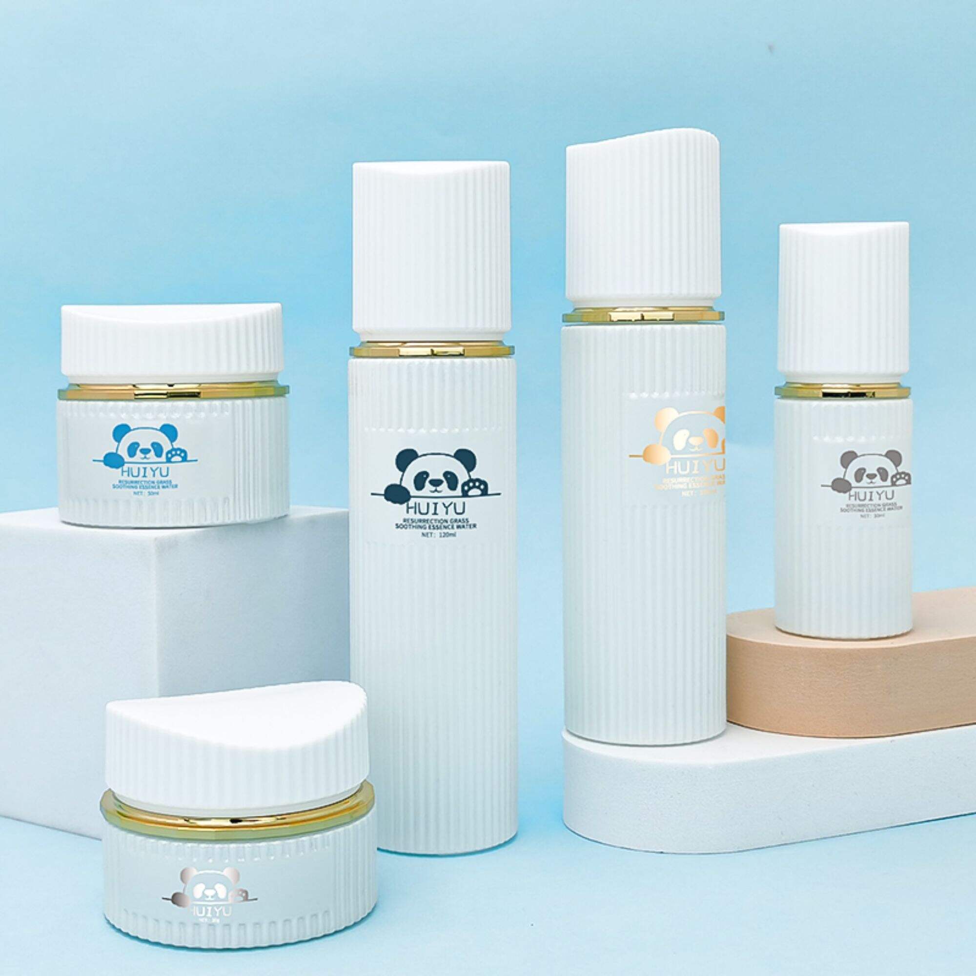 White Empty Lotion Bottles and glass jar cosmetic container HY-2363