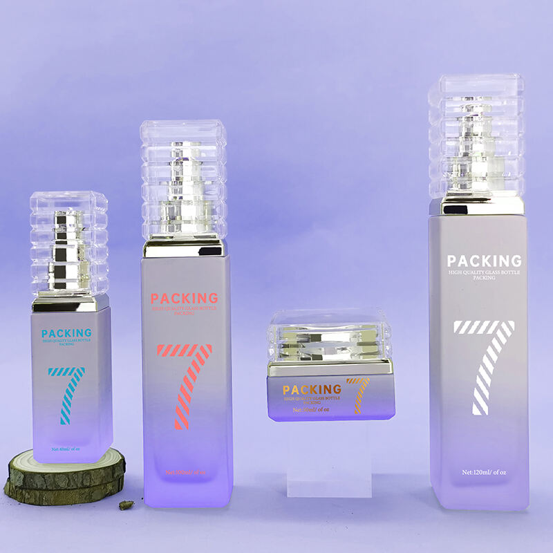 Skin-Care-Verpackung Luxusquadratische Glascreme-Flasche HY-2404
