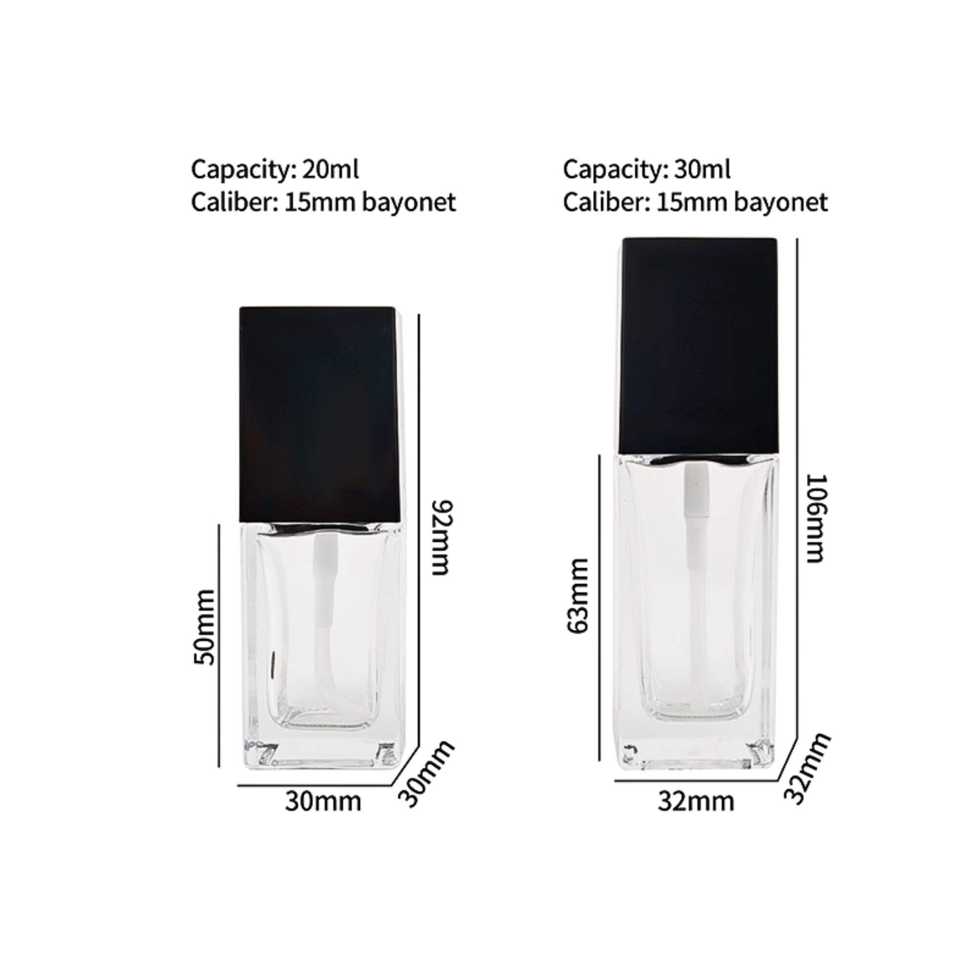 Trendiger Stil 30Ml 20Ml Parfumfeine Sprühglaskartusche Quadratische Glasverpackung HY-P325