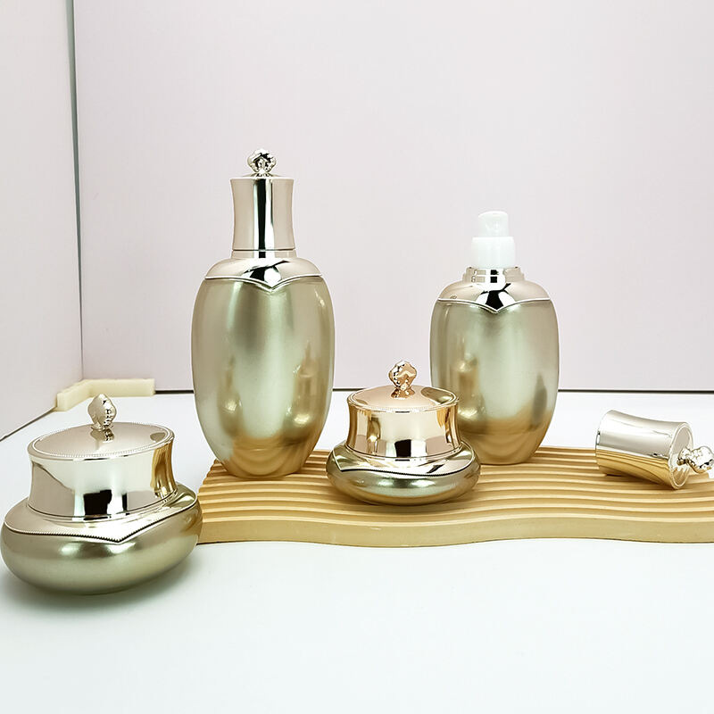 Kosmetik gold Glas Musterdeckel Dosen und Cremeflaschen HY-2350