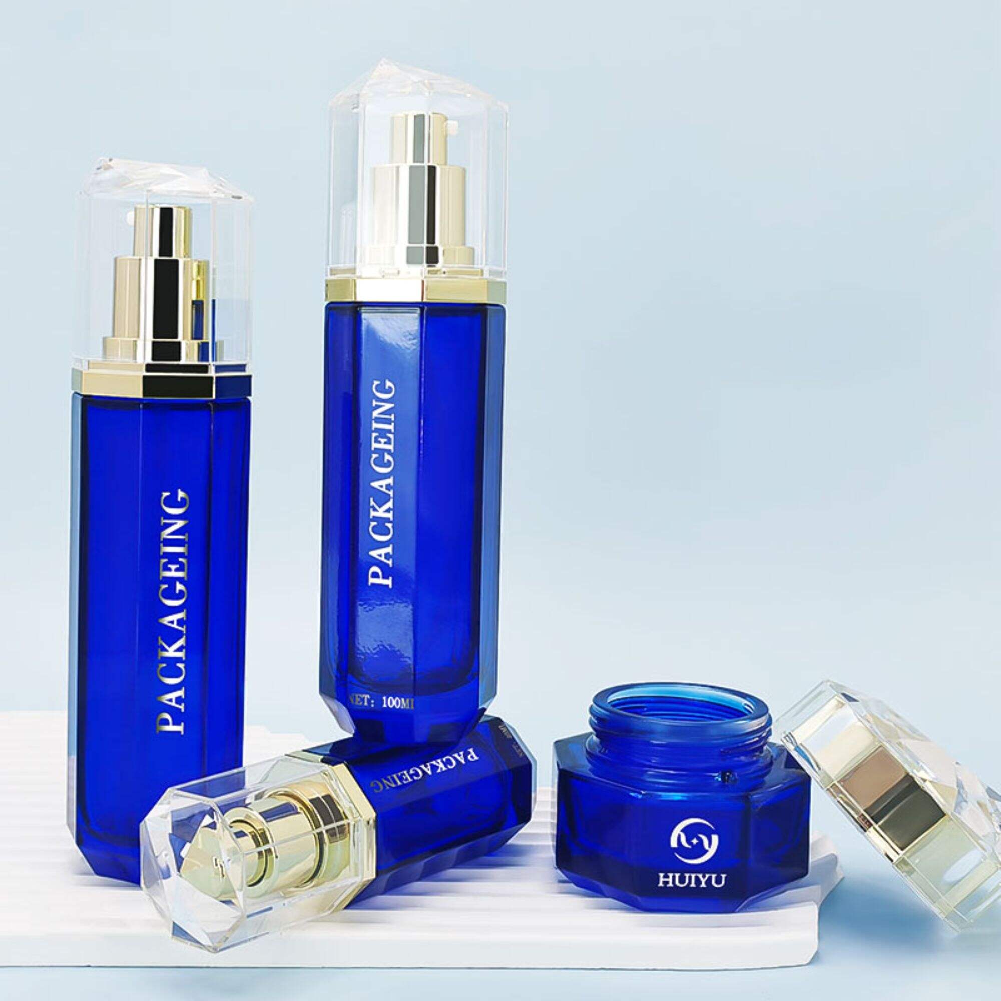 luxus 30g/50g Customization Glas Kosmetikdose und Flasche HY-2413