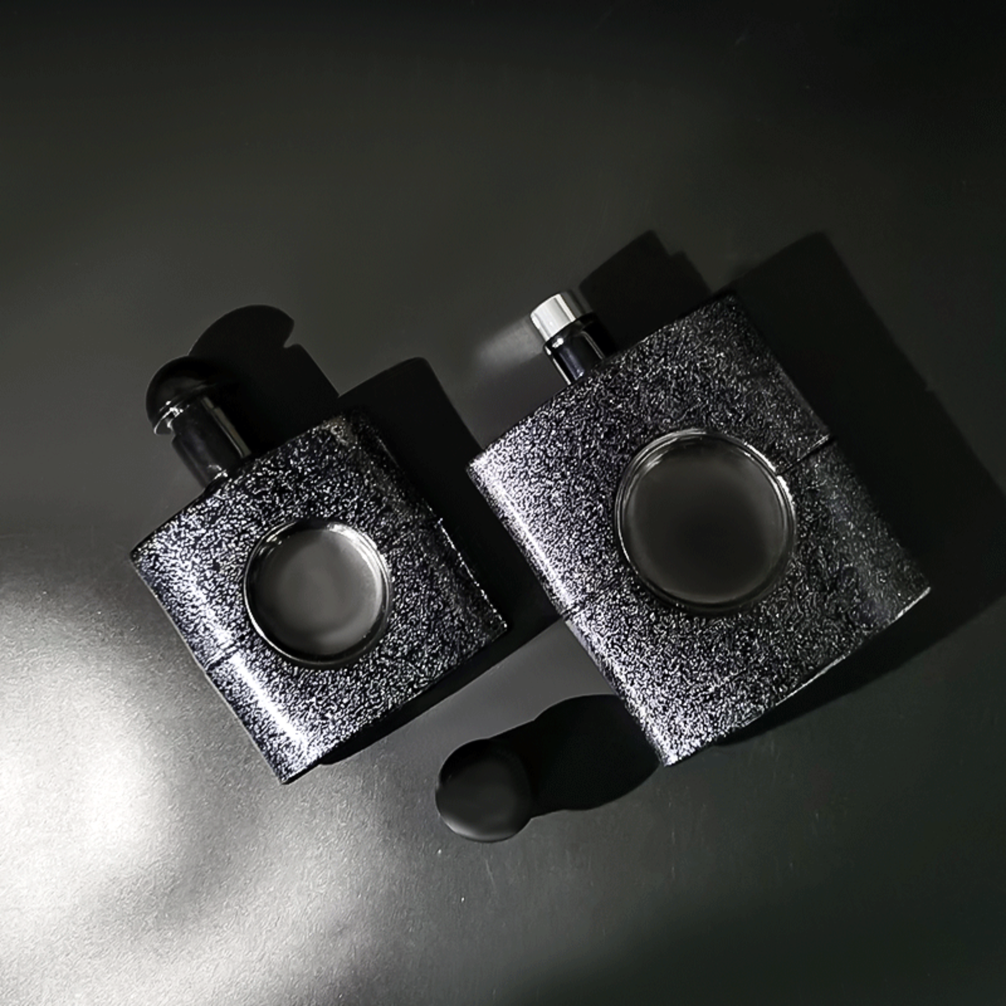 Elegante Glas Parfümflasche Kosmetik Leere Quadratische Flaschen HY-P311