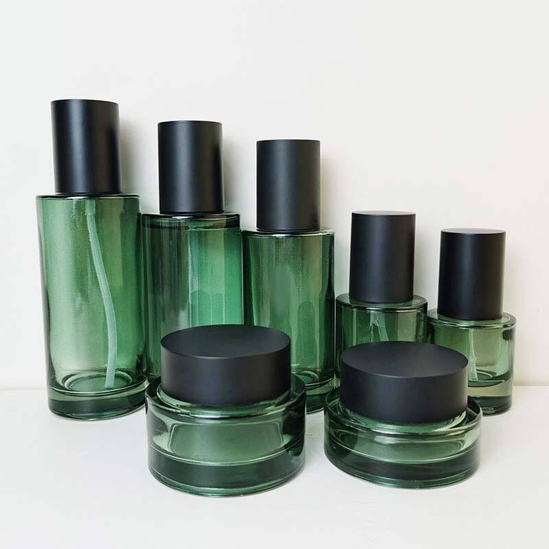 Luxury glass jars color frosted cosmetics black skincare packaging HY-2369