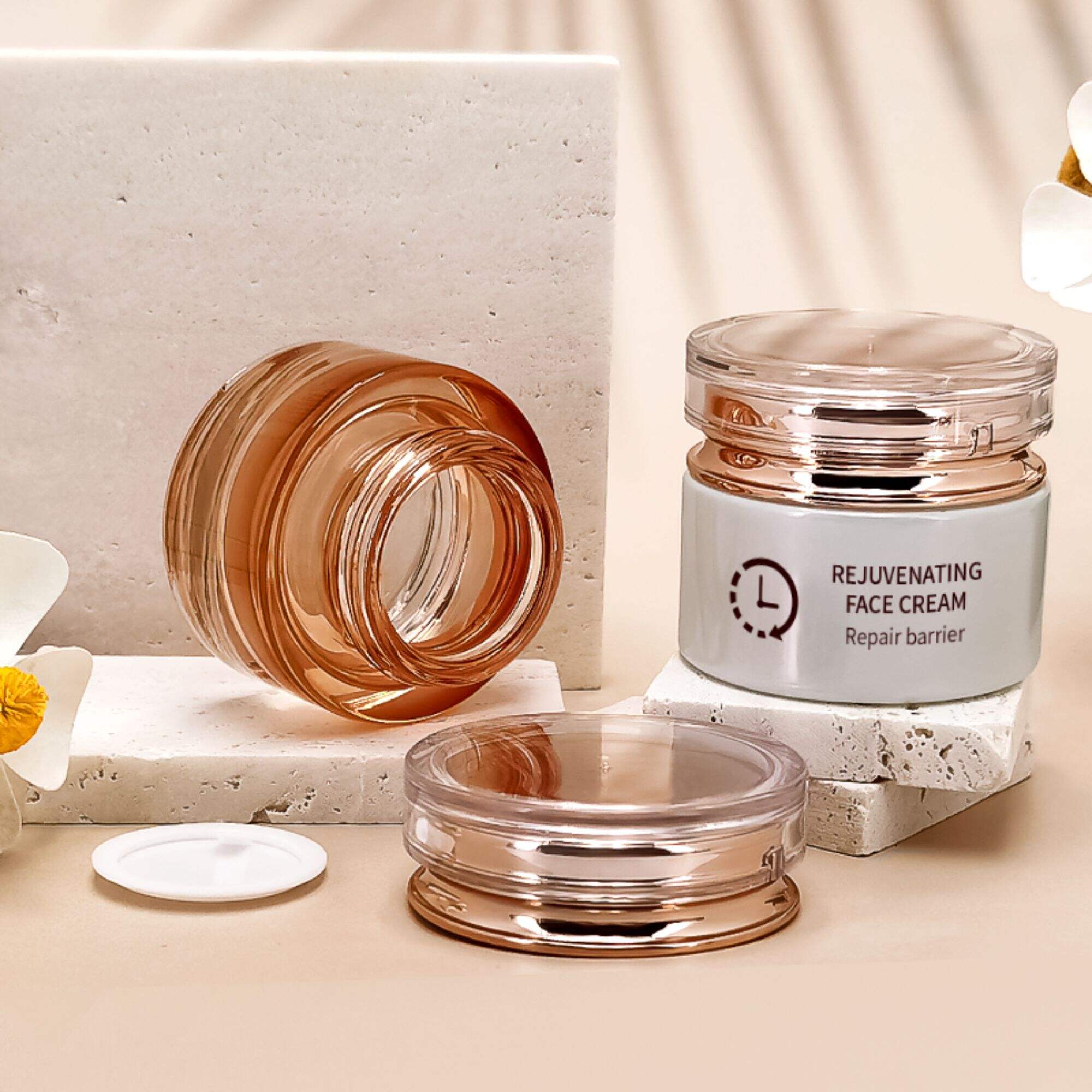 Hochwertige 1oz 20g 50g Glasdose maßgeschneidertes Glasflaschenset HY-2360