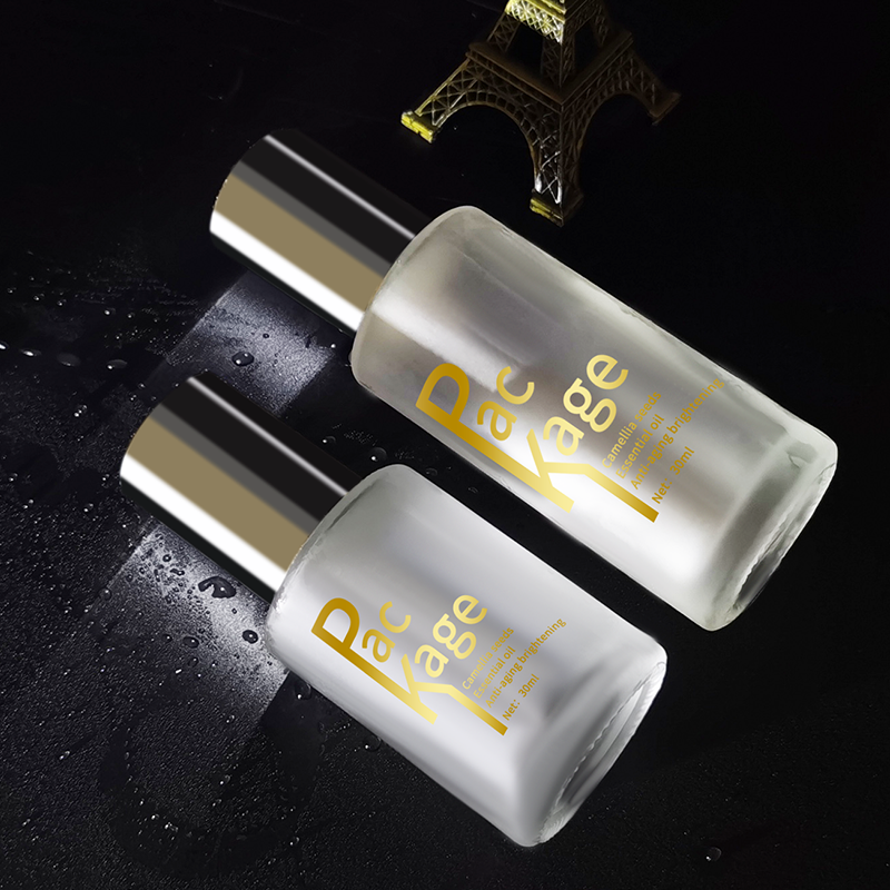 Transparent frosting 30 ml Serum Glass Bottles Dropper  Packing Bottle with Pressing Cap HY-1858