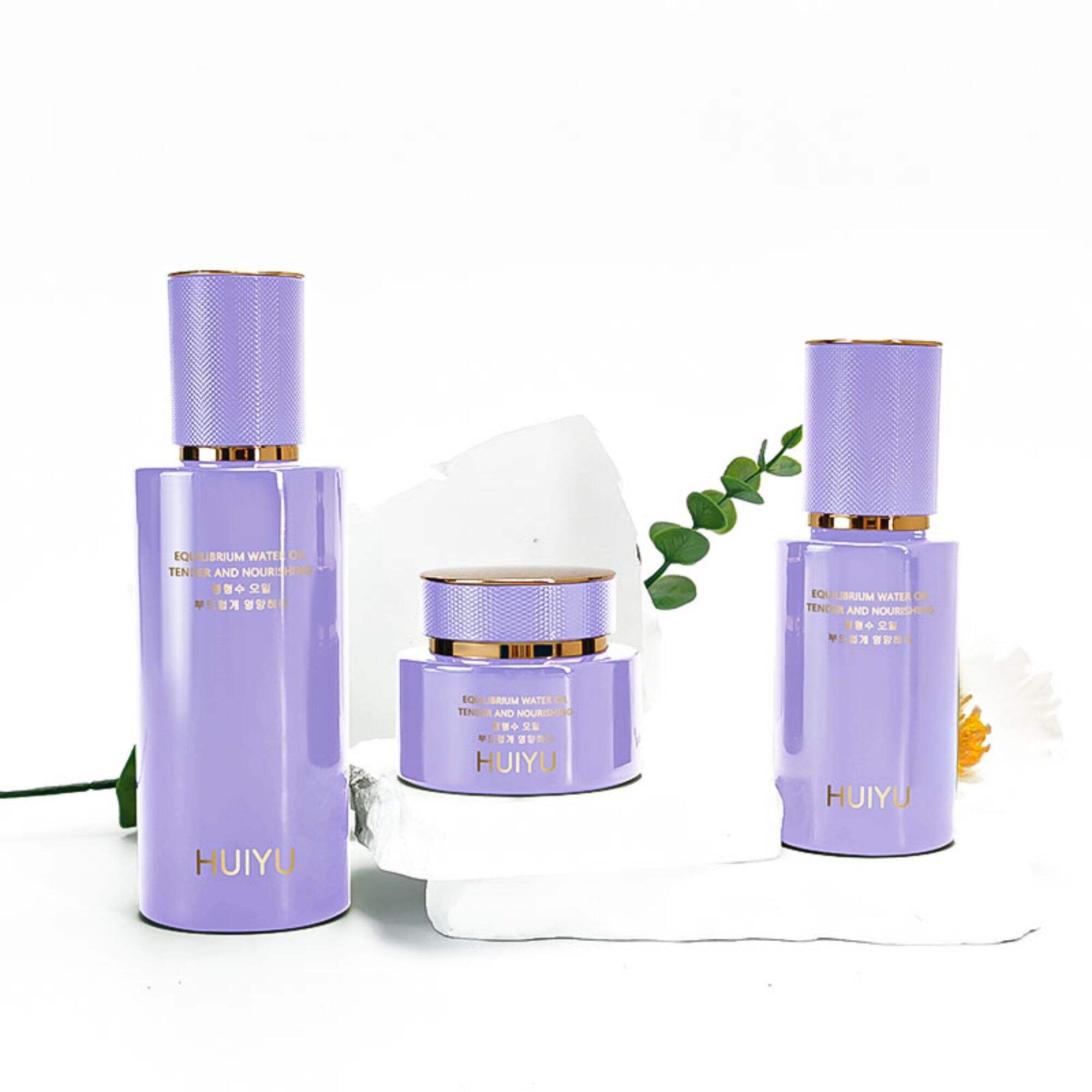 Flüssigkeitsfüllflasche Lotion Creme Glasdose schwarze Sets HY-2410