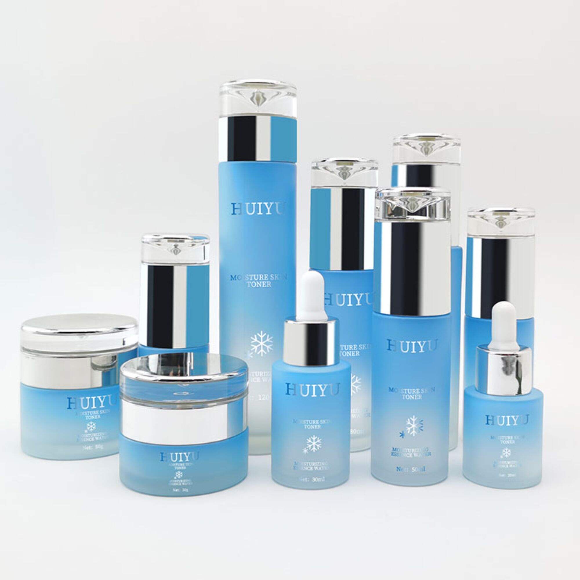Luxus-Hautpflege-Glas-Sprayflasche mit silbernem Pumpenverschluss HY-2309