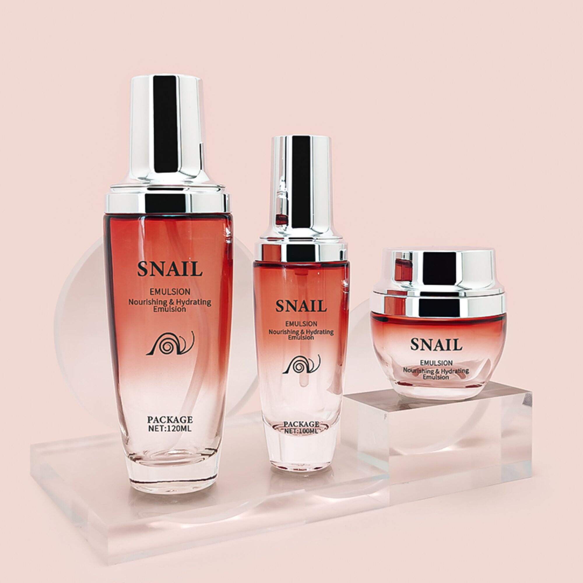 Customized Cosmetic glass Lotion Pump Bottle HY-2311