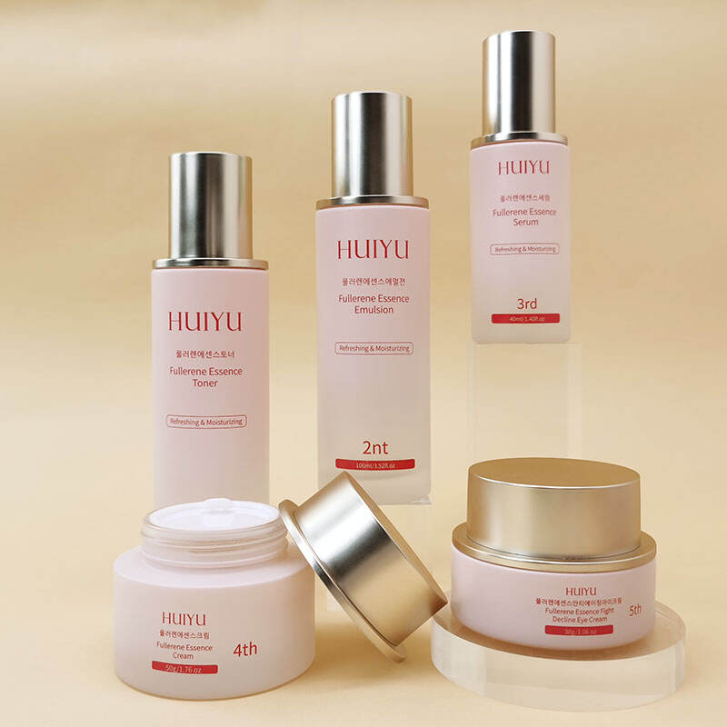 Pink Empty Frosted Skincare Glass Jar Cosmetic Packaging HY-2397