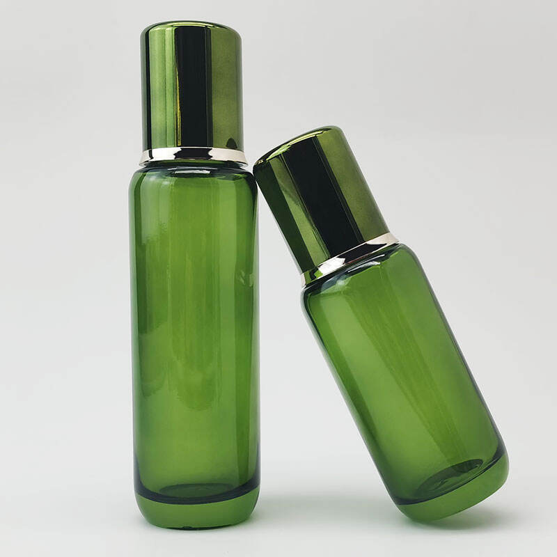 Grüne ovale Hautpflegeverpackungsflasche HY-1844