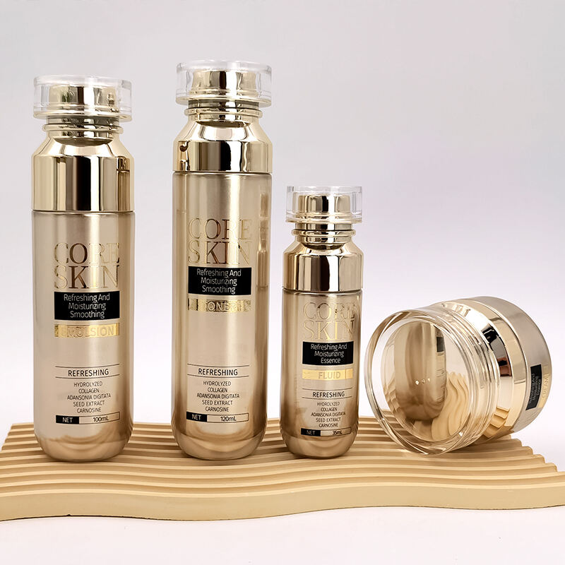Factory Luxury glass bottle cosmetics container set  HY-2367