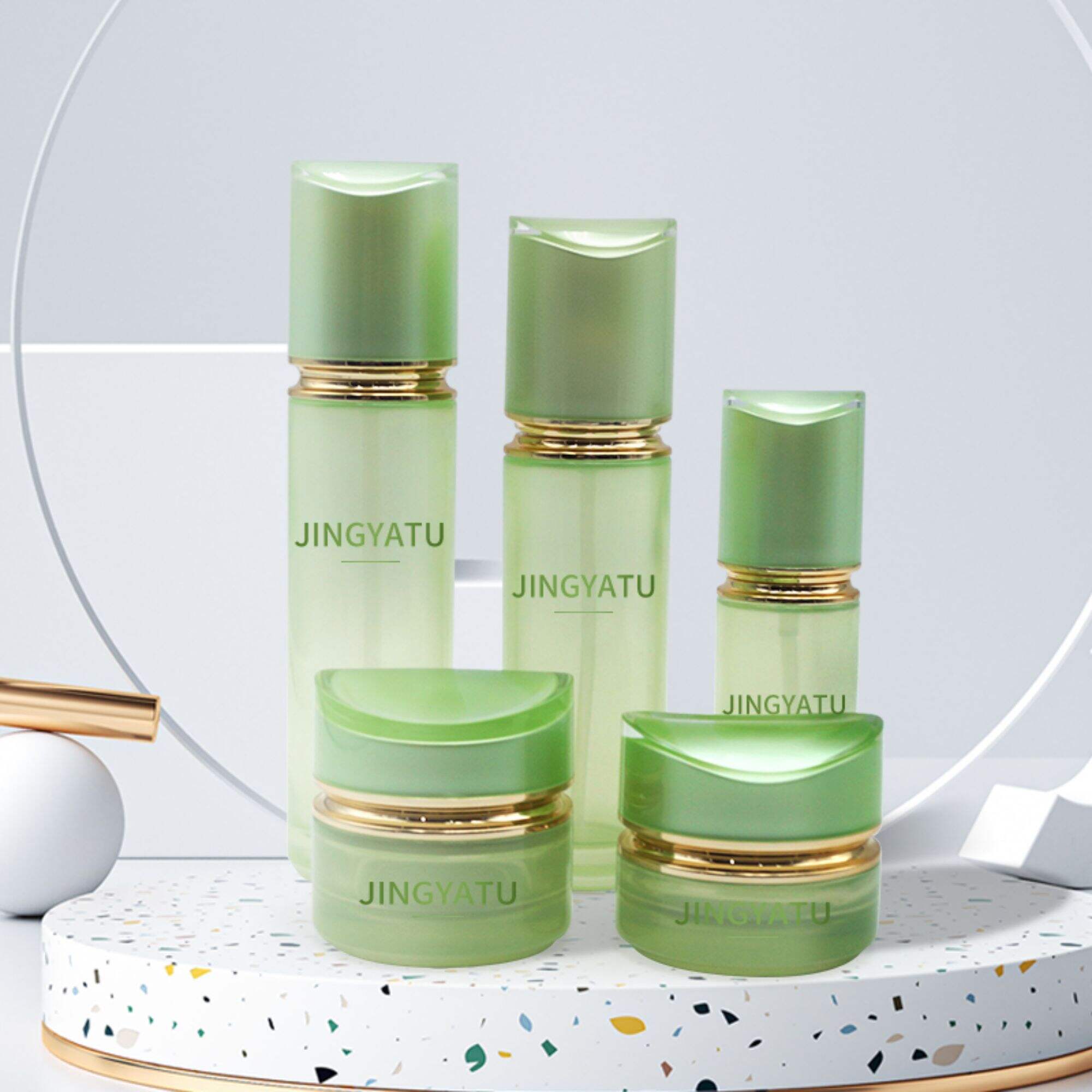 Kosmetik schräg Schulter Schraubverschluss Glasflasche leer HY-2380