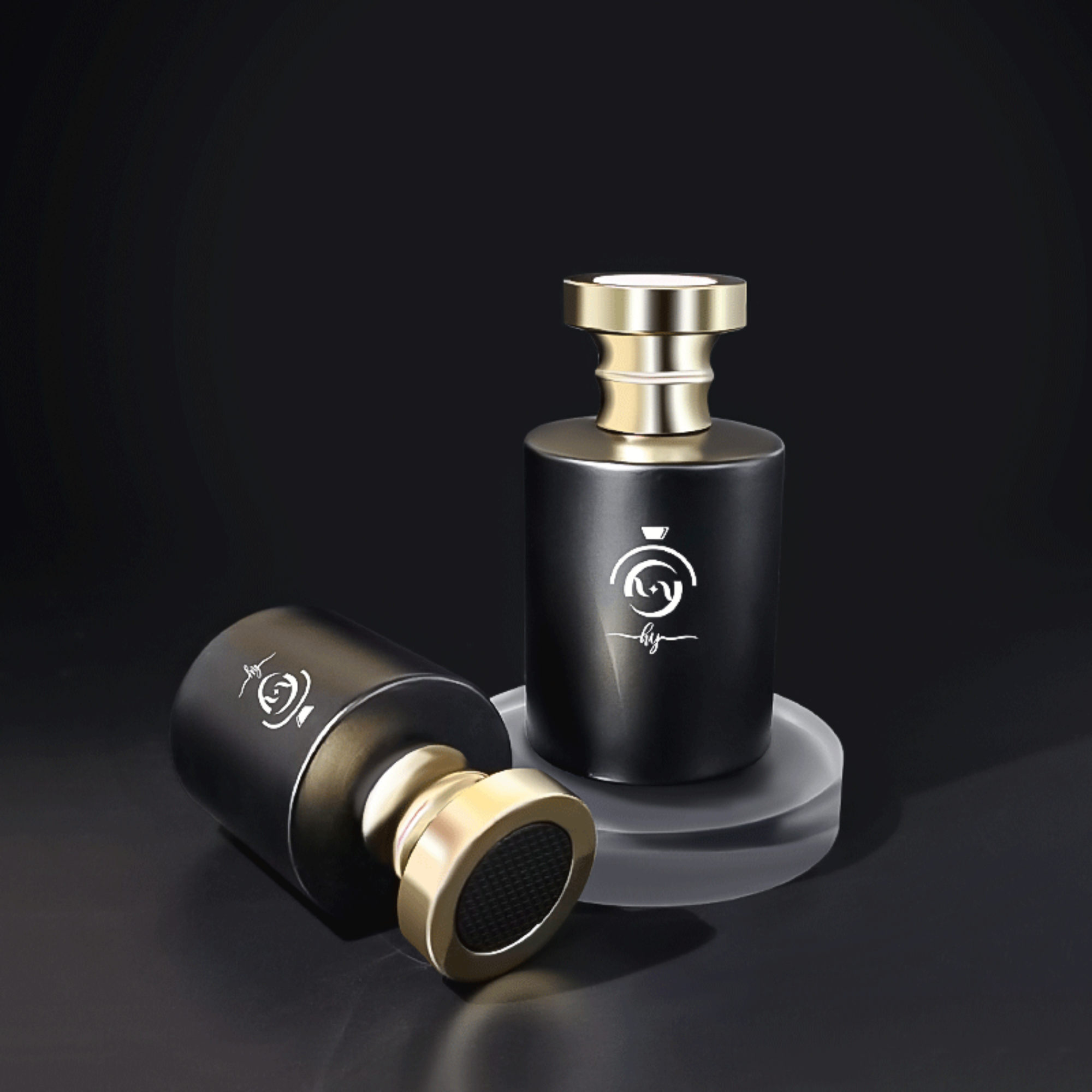 Schwarze Parfüm-Sprayflasche klassischer quadratischer Deckel HY-P310