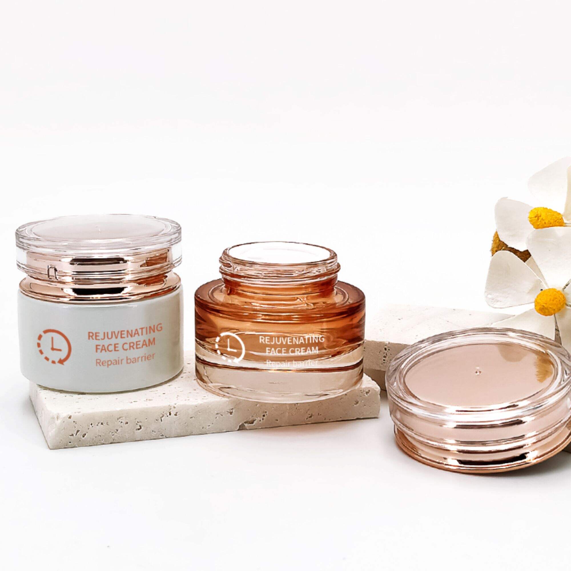 Hochwertige 1oz 20g 50g Glasdose maßgeschneidertes Glasflaschenset HY-2360