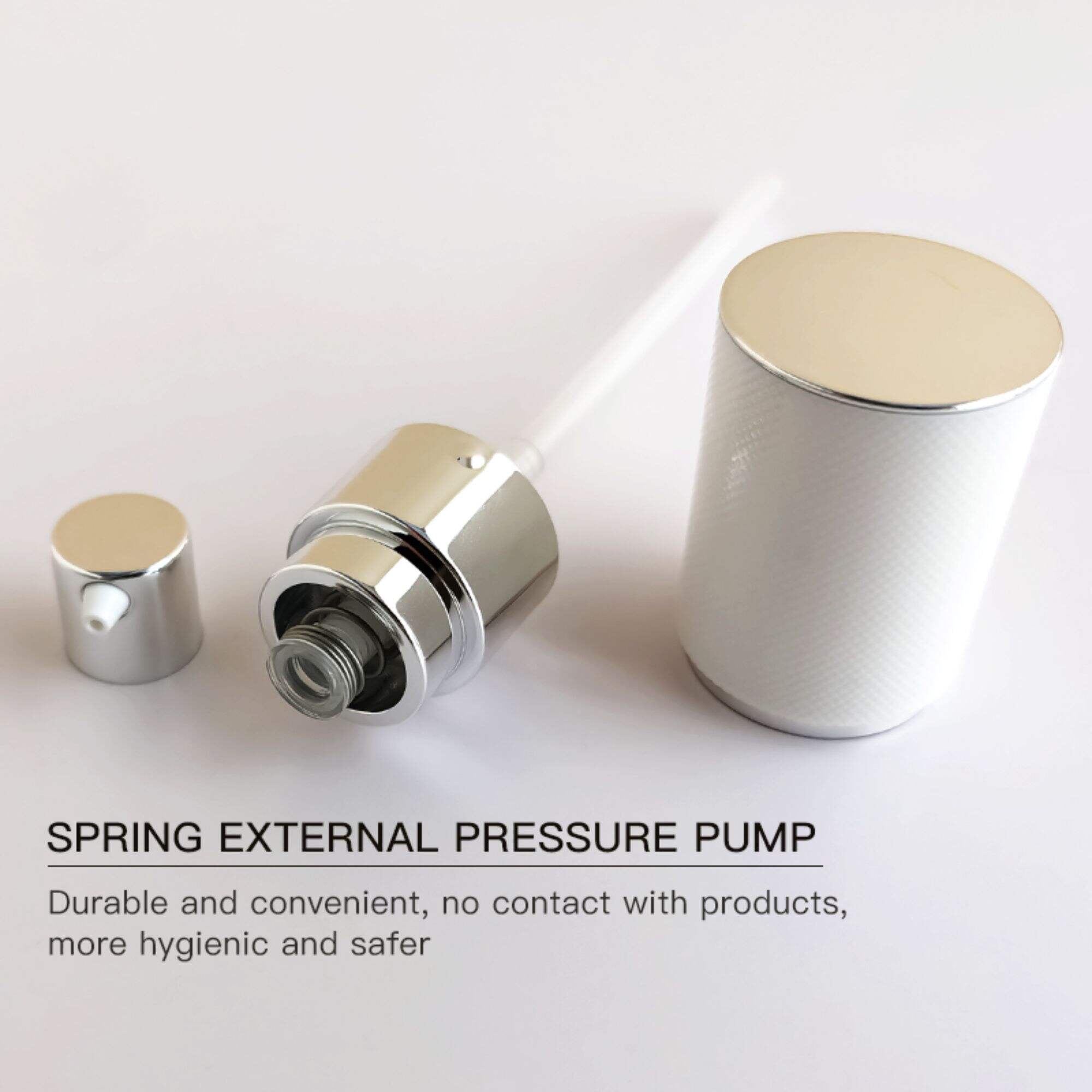 luxury square glass set bottle cosmetics White round cap HY-2356