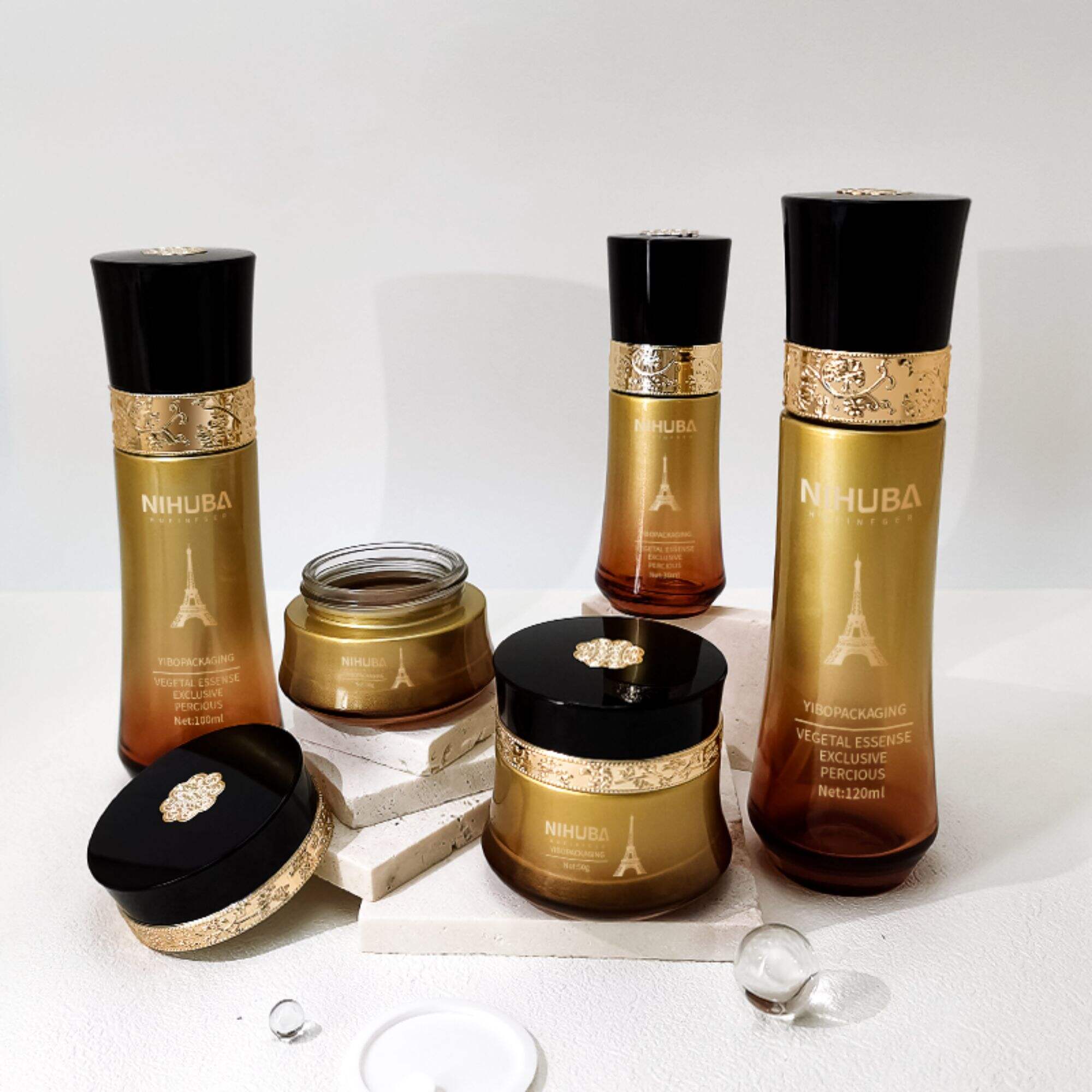 Neue Kollektion Luxusdekoration Glasdesign Dose Set HY-2304