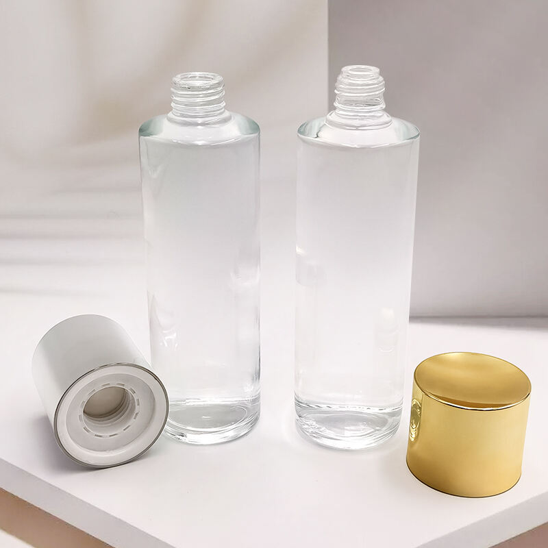 Luxury blue pink gradient cosmetic glass containers packing set HY-2396