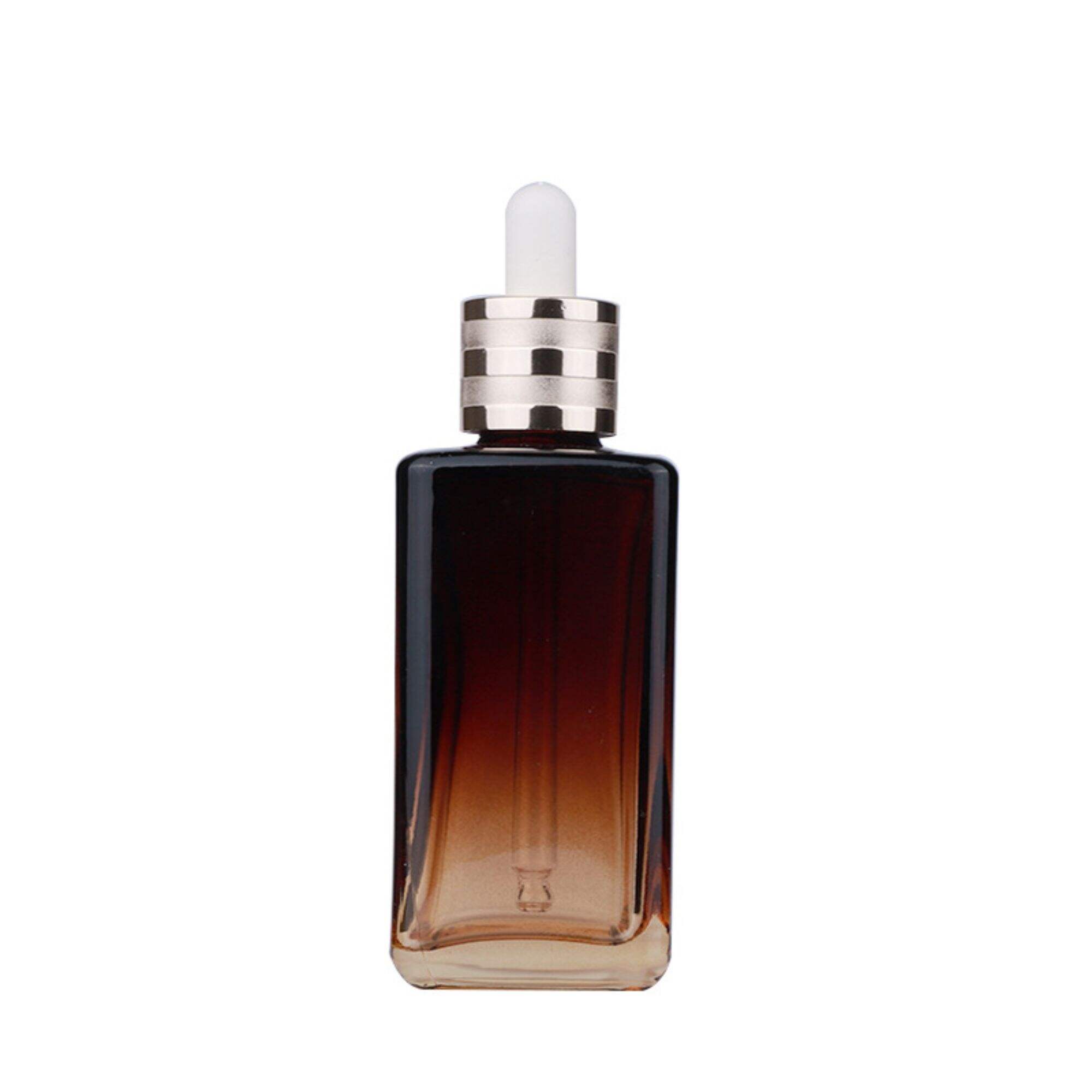 30ml 50ml Rectangular Amber Brown Glass Dropper Bottle For Essential Oil HY-466