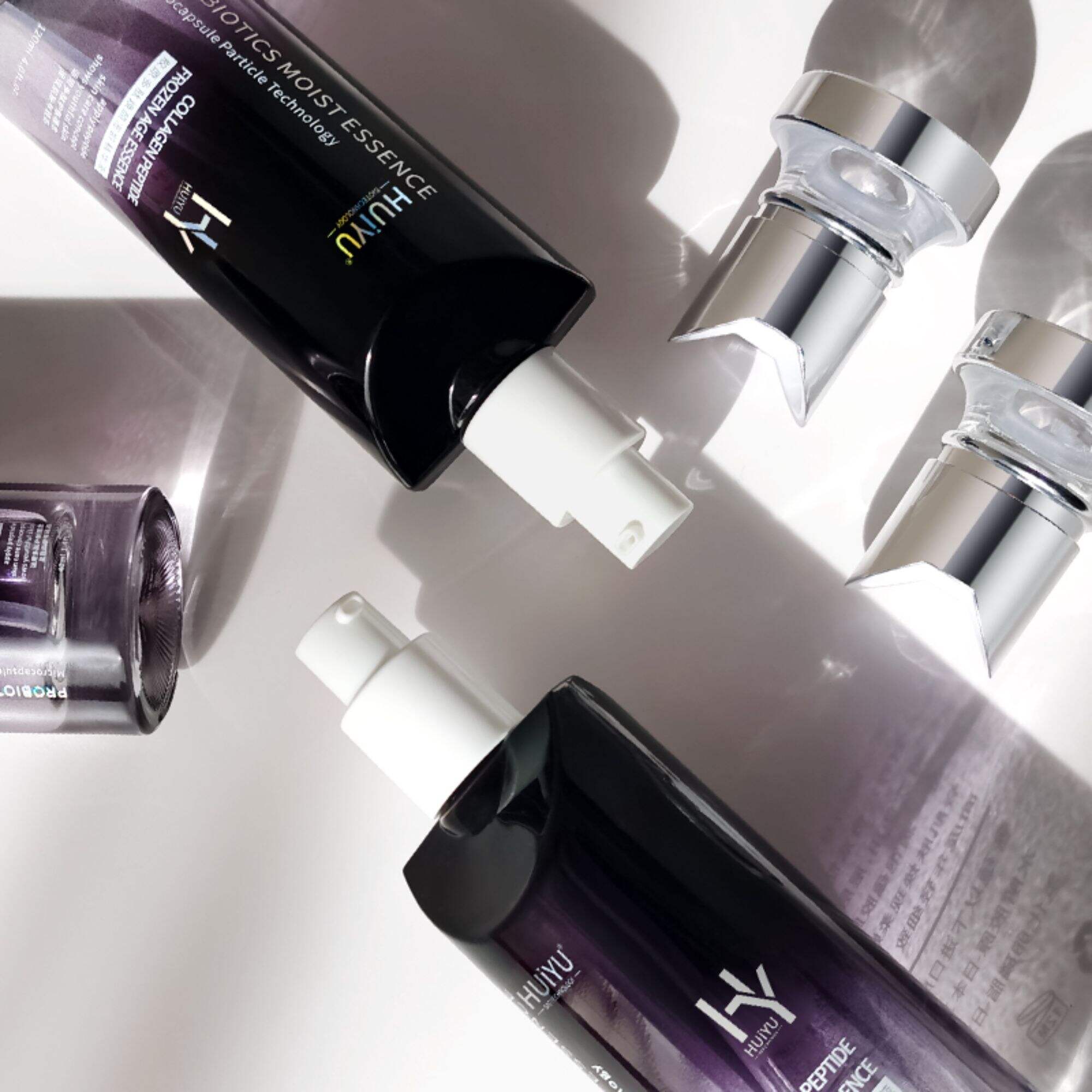 Schwarze Gradient-Glasflasche Kosmetikset HY-2434