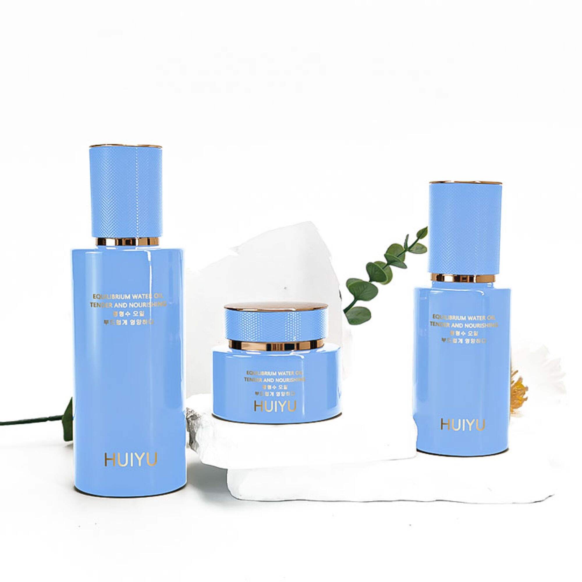 Flüssigkeitsfüllflasche Lotion Creme Glasdose schwarze Sets HY-2410