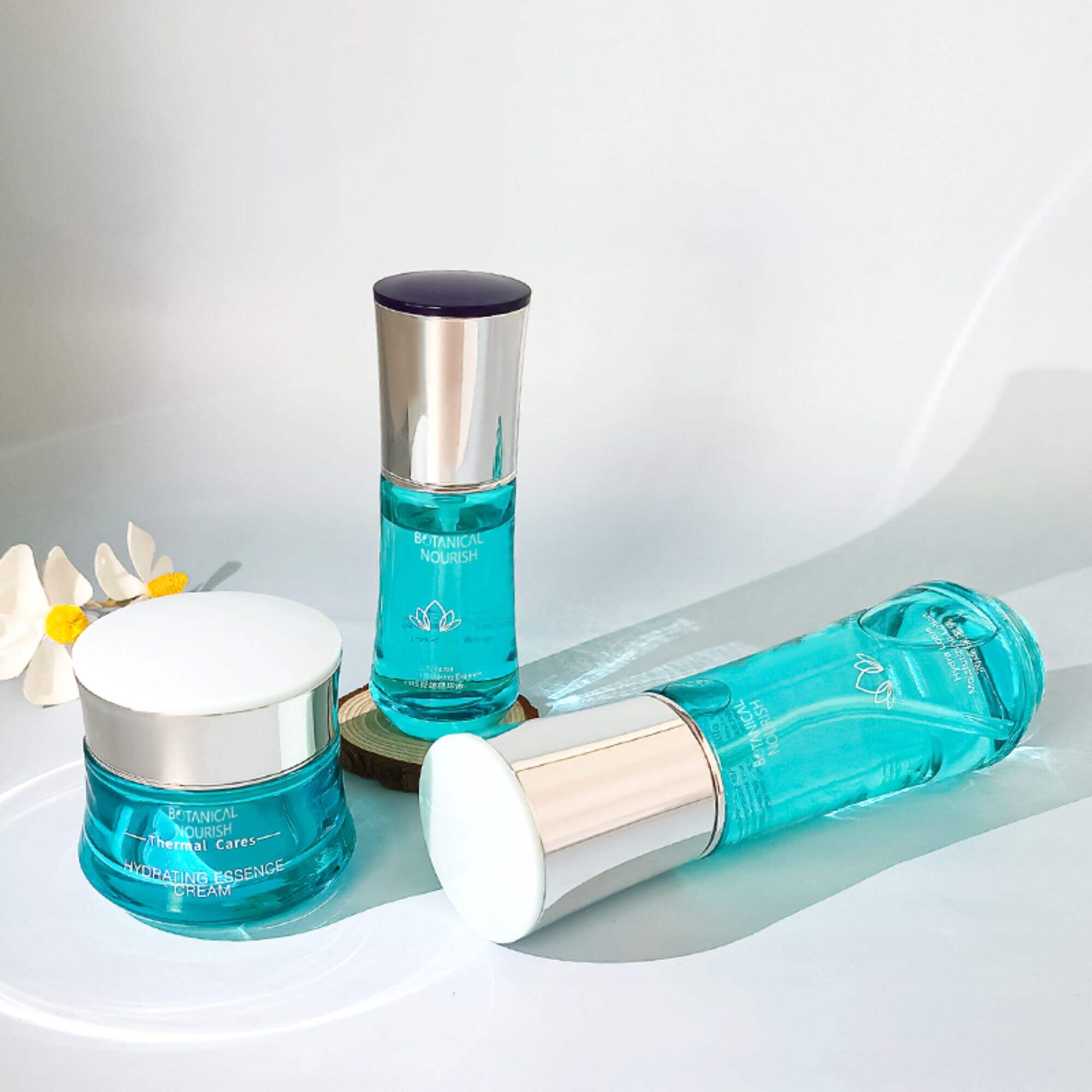 Hot Aqua Blue Skincare glass container HY-2303